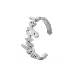Personalized Stainless Steel Cut Name Ring Private Name - MJ002 steel color - 7