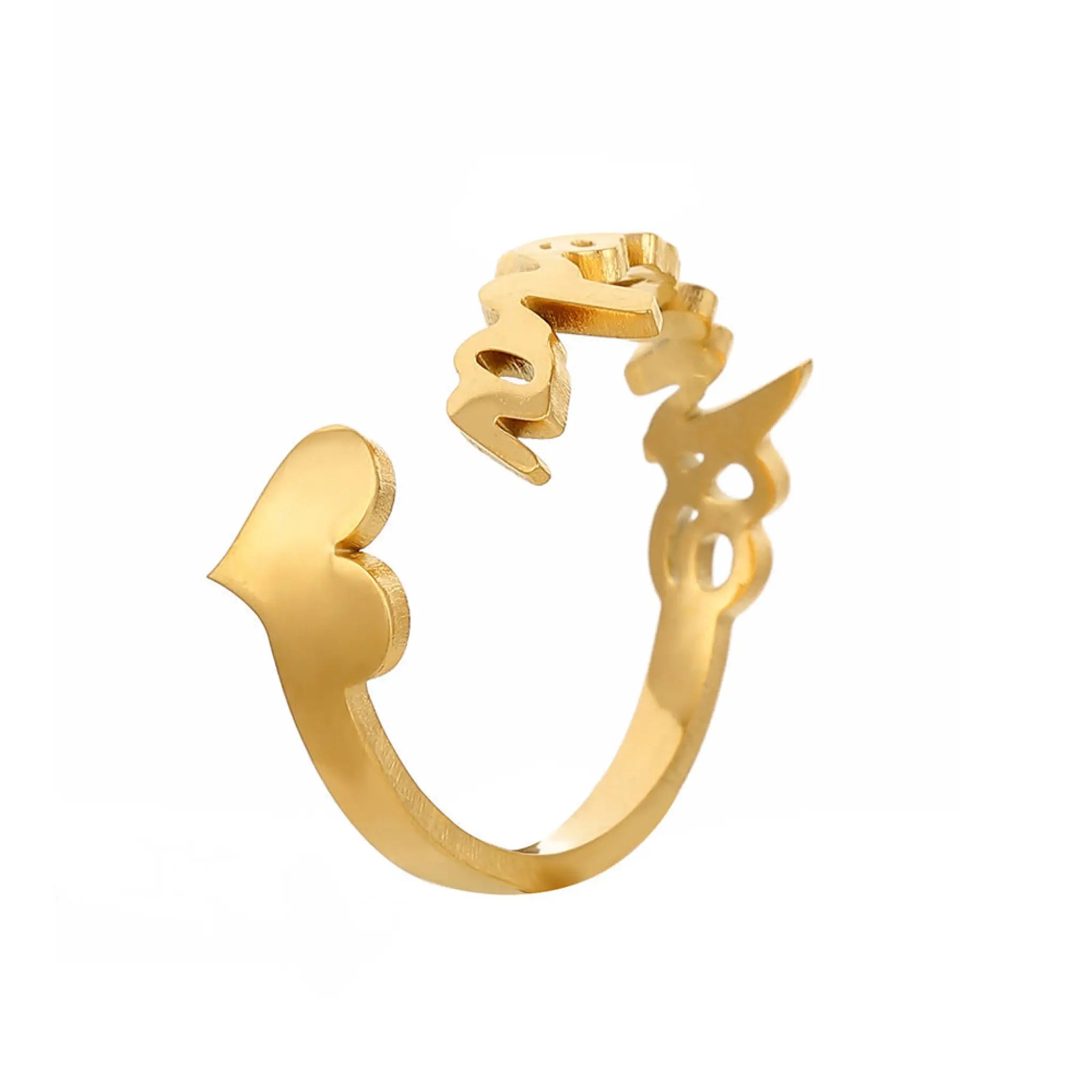 Personalized Stainless Steel Cut Name Ring Private Name - MJ003 golden - 7