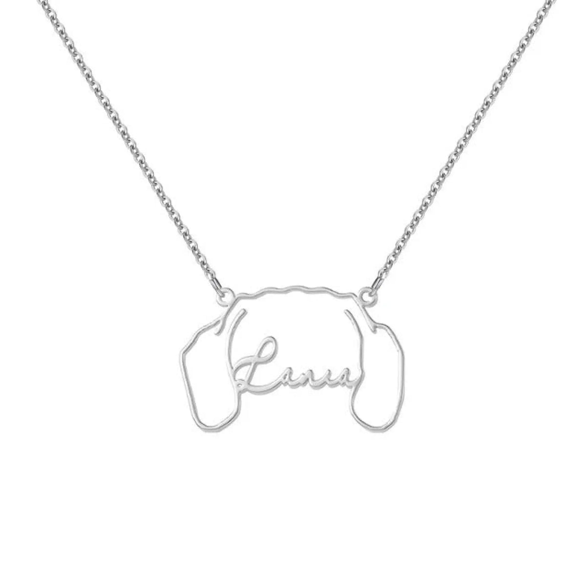 Personalized Stainless Steel DIY Cat And Dog Pet Name Necklace - Steel color / E18 - 7
