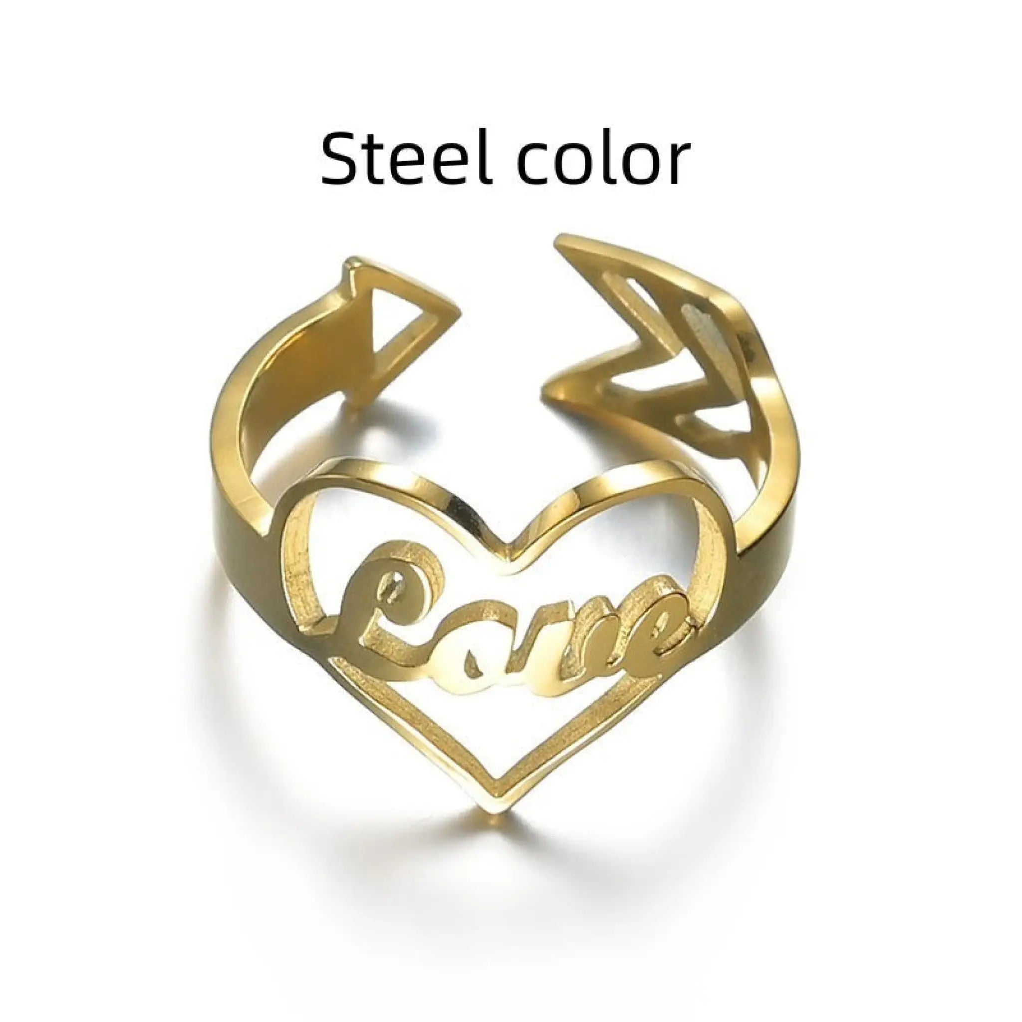 Personalized Stainless Steel Name Ring Creativity - Steel color - 7