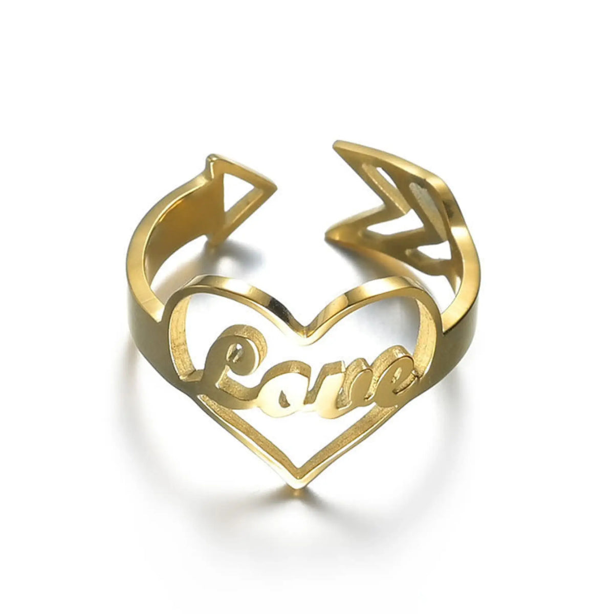Personalized Stainless Steel Name Ring Creativity - Gold - 7