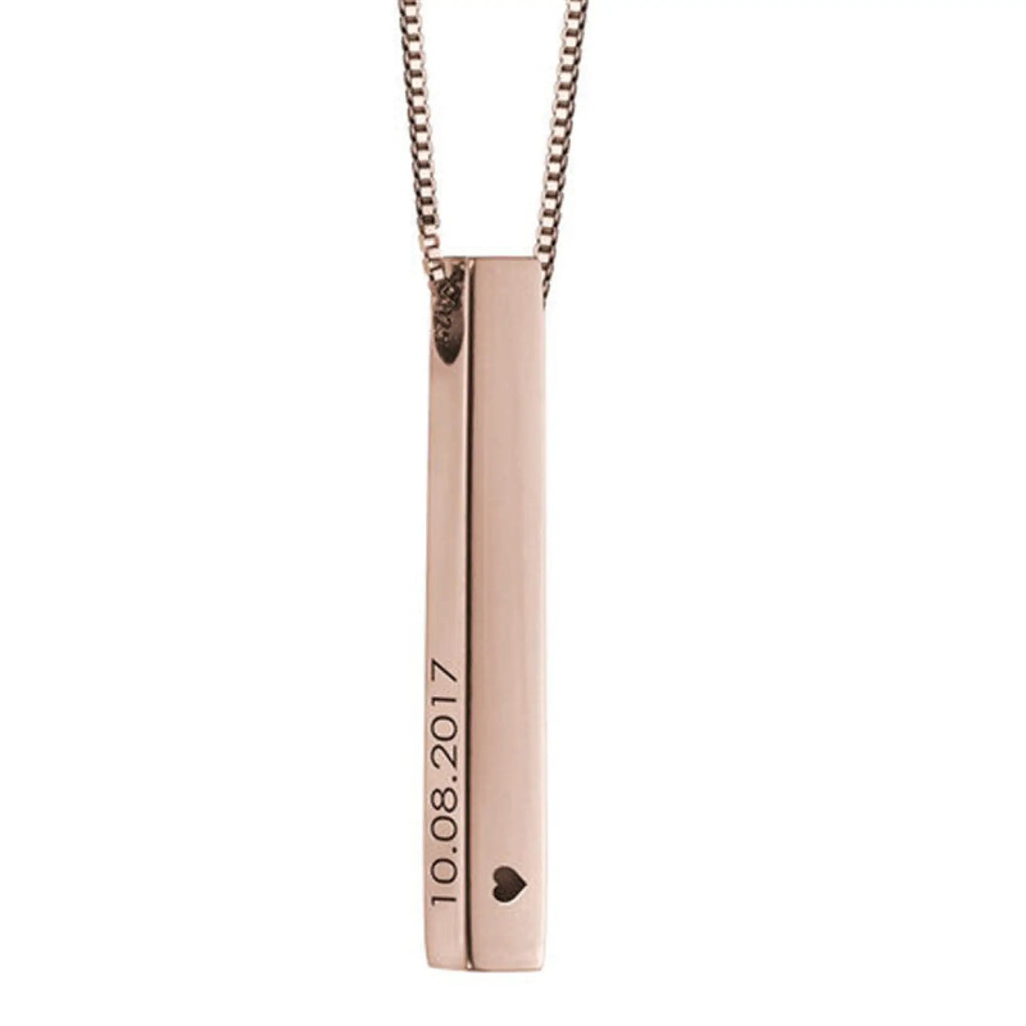 Personalized Stainless Steel Necklace Pendant - Rose Gold - 7
