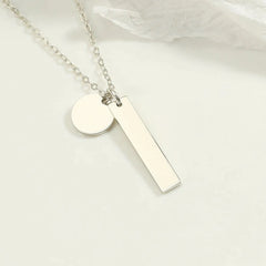 Personalized Stainless Steel Niche Design Circular Necklace - Steel - 7