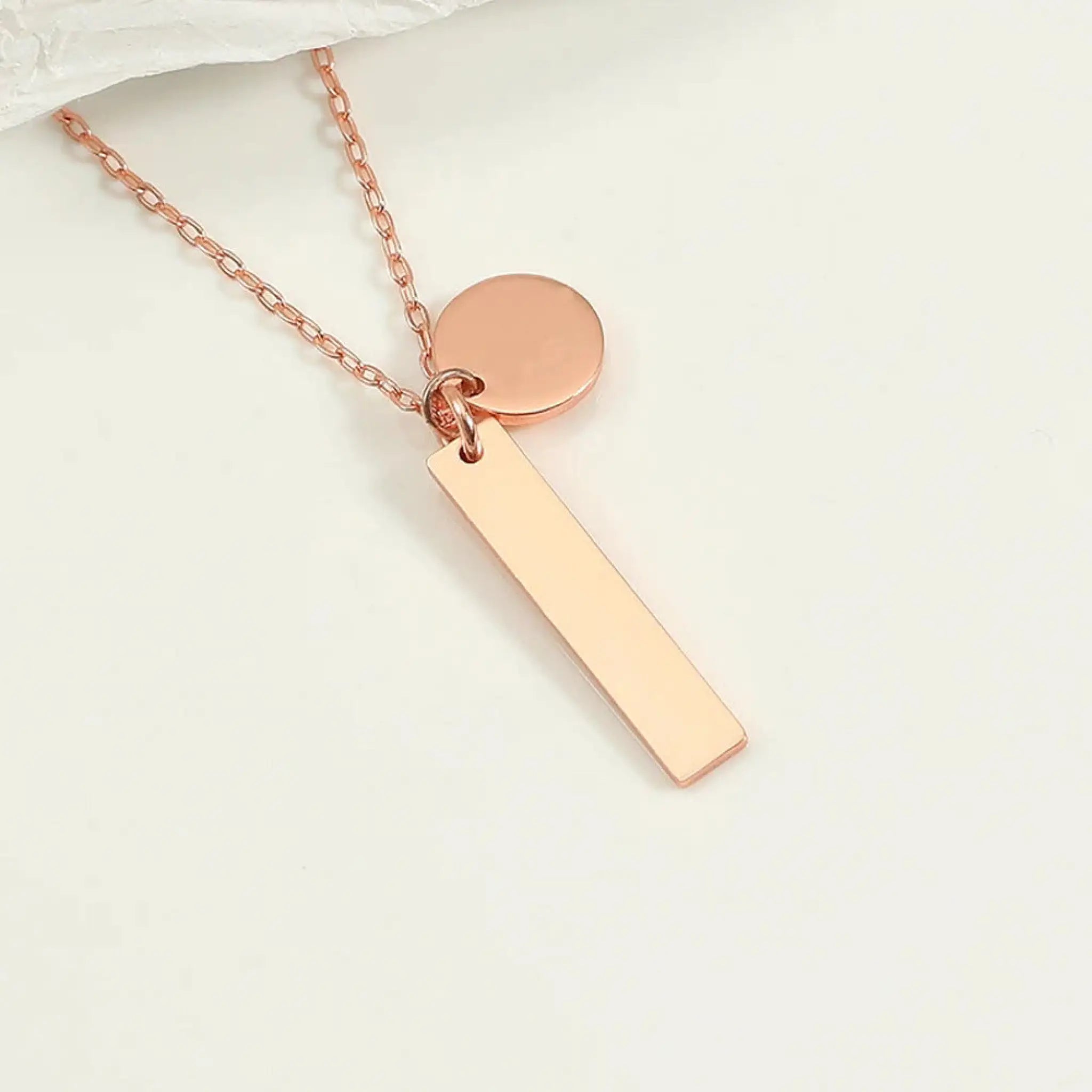 Personalized Stainless Steel Niche Design Circular Necklace - Rose Gold - 7