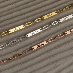 Personalized Tag Name Stainless Steel Rectangular Necklace - 7