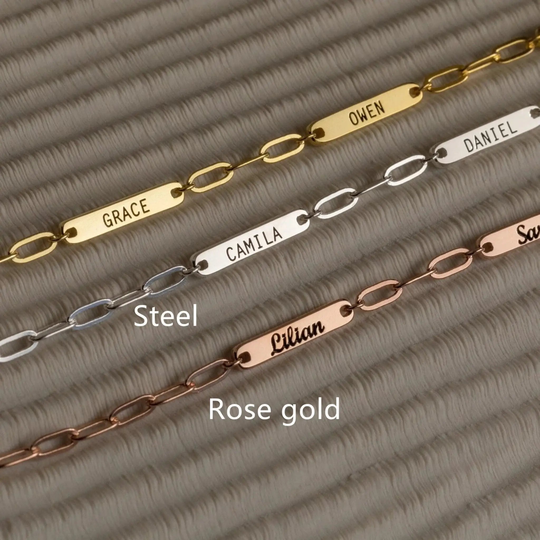 Personalized Tag Name Stainless Steel Rectangular Necklace - Rose Gold / 1brand - 7