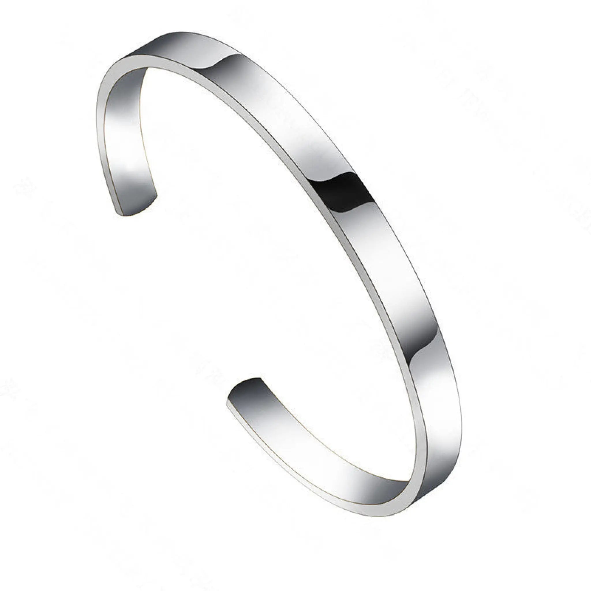 Personalized Versatile C-shaped 6mm Stainless Steel Smooth Bracelet For Women - 7