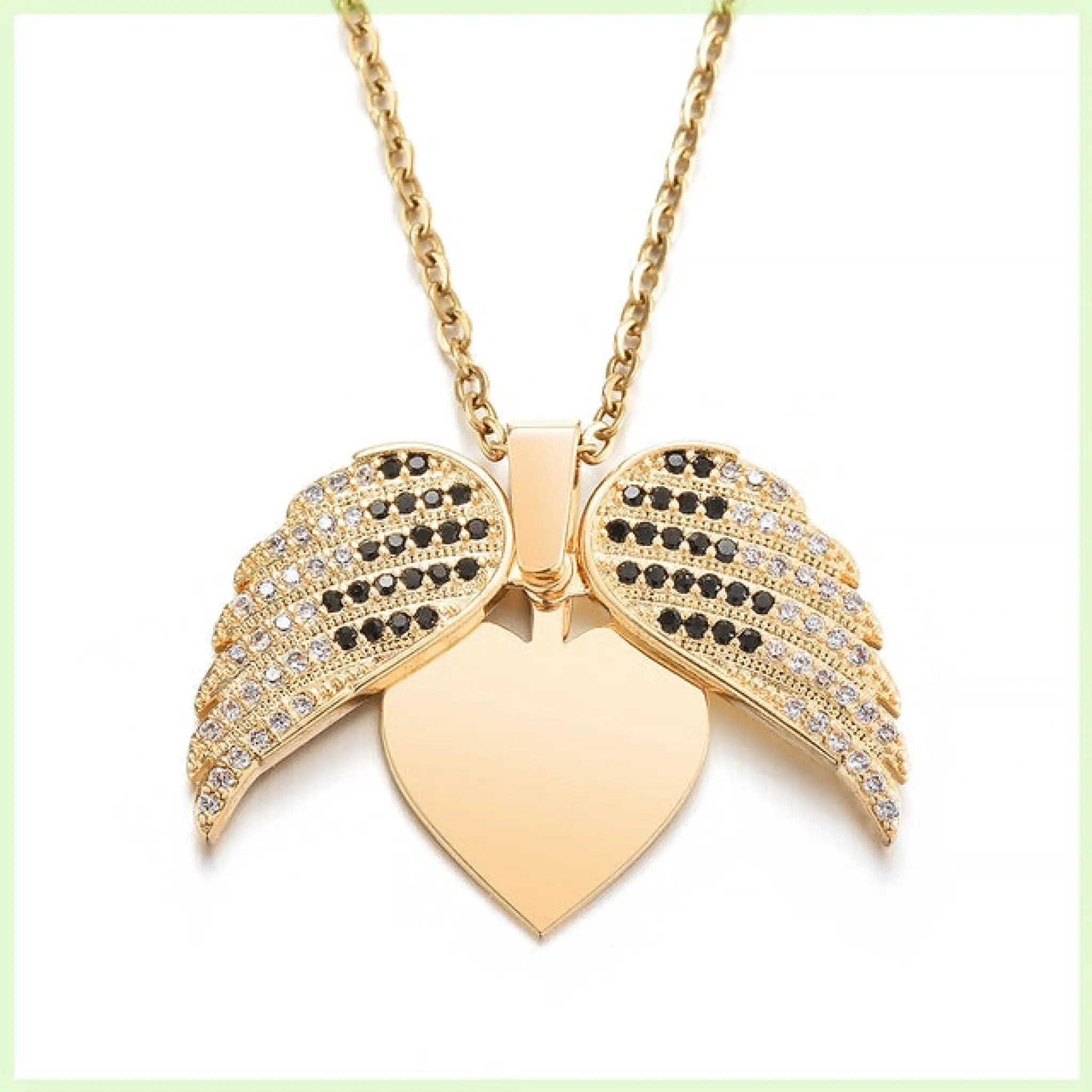 Personalized Women Chain Necklace Custom Engraved Heart Name - Gold2 - 7