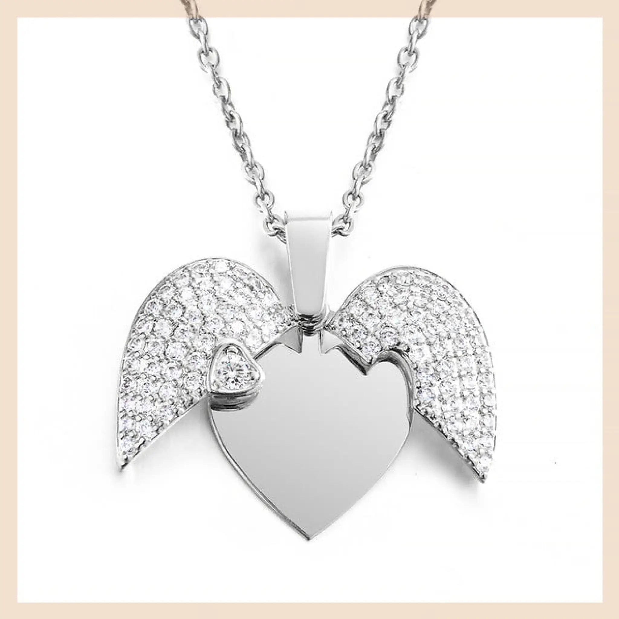 Personalized Women Chain Necklace Custom Engraved Heart Name - Silver1 - 7