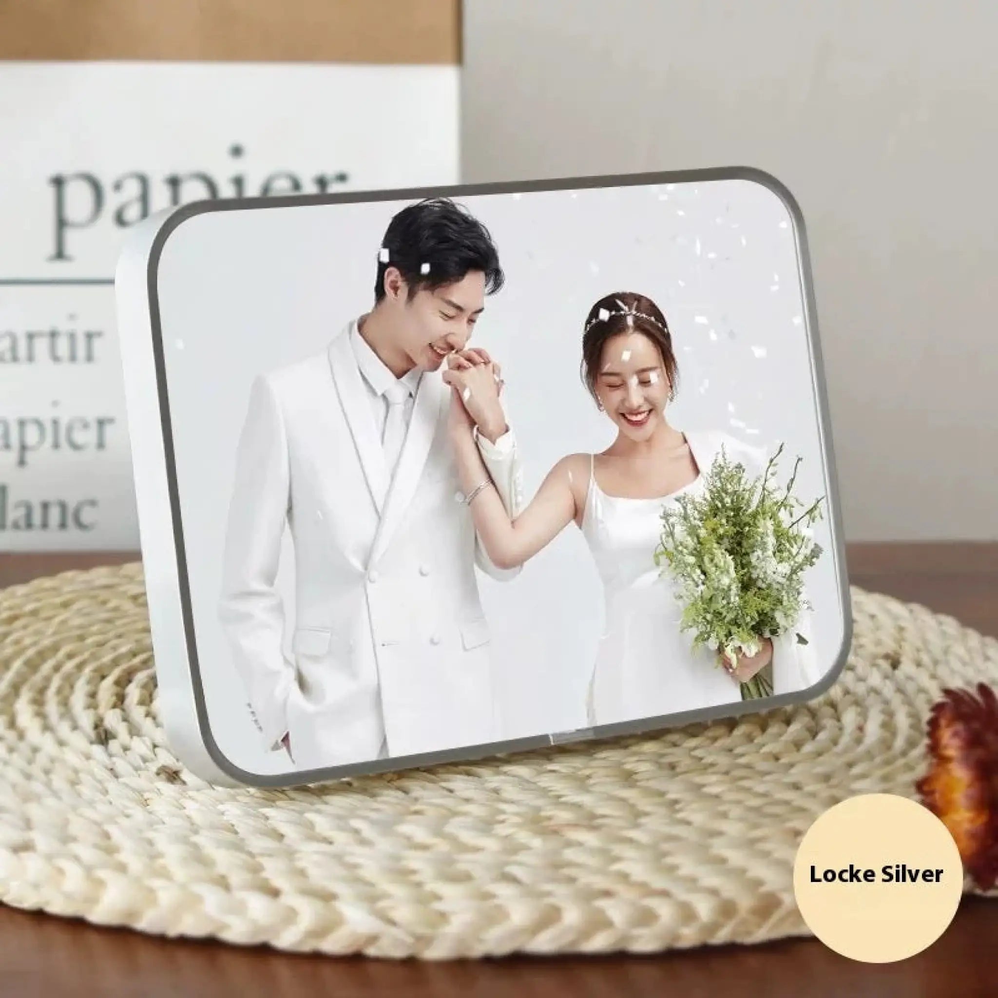 Photo Frame Horizontal Frame Table Crystal Photo - Loco Silver / 7Inch Platform - 7