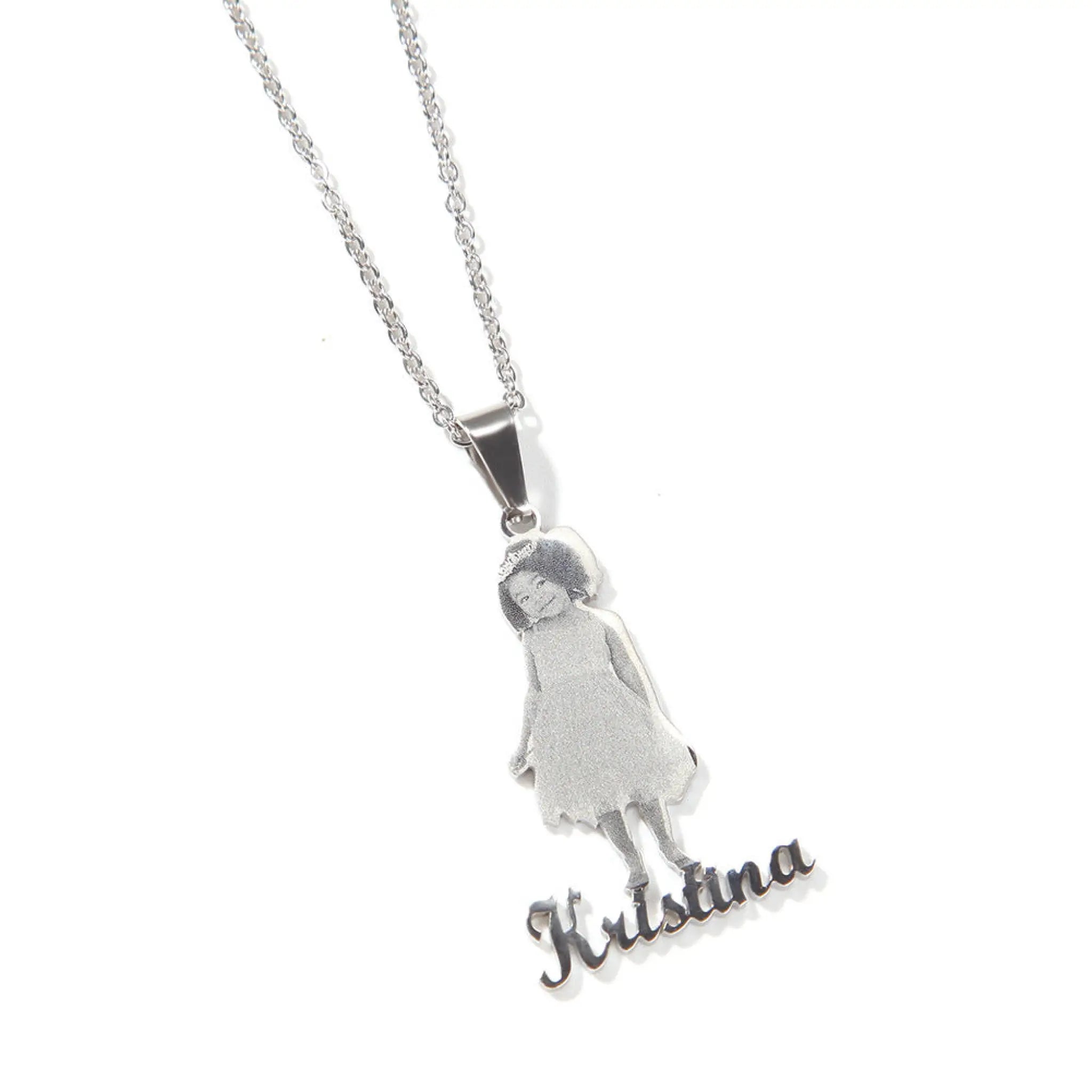 Photo Letter Stainless Steel Necklace Pendant - 7