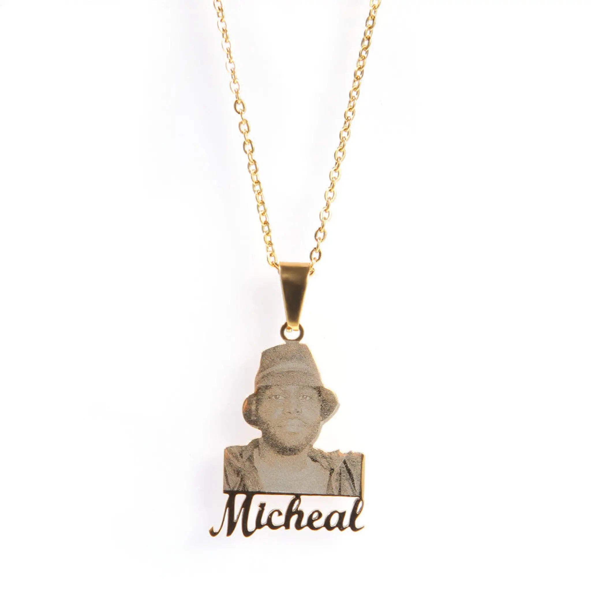 Photo Letter Stainless Steel Necklace Pendant - 7