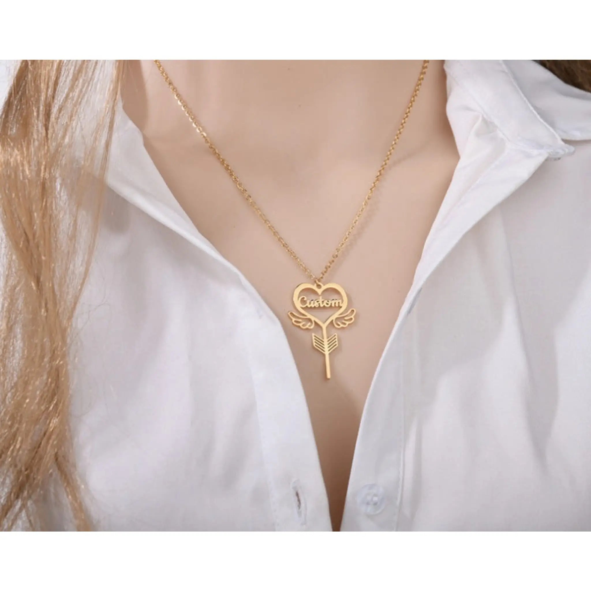 Popular Name Necklace Small Design Sense Love Butterfly Shape Key Pendant Necklace Gift - 7