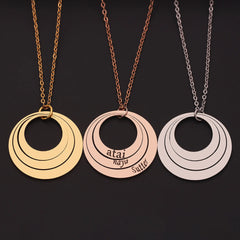 Private Custom Stainless Steel Three Name Letter Custom Necklace - 7