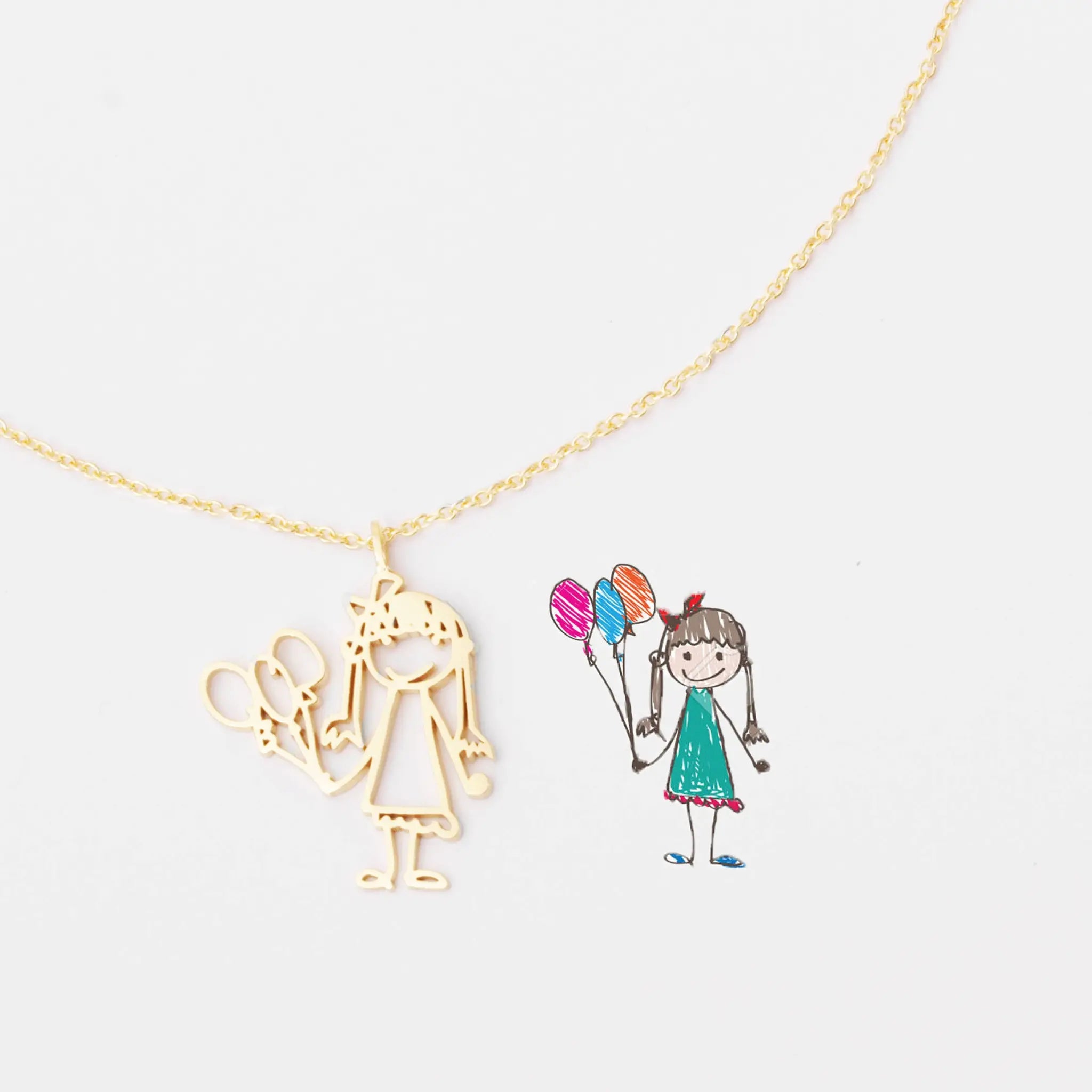 Baby Hand Drawing Necklace - 7