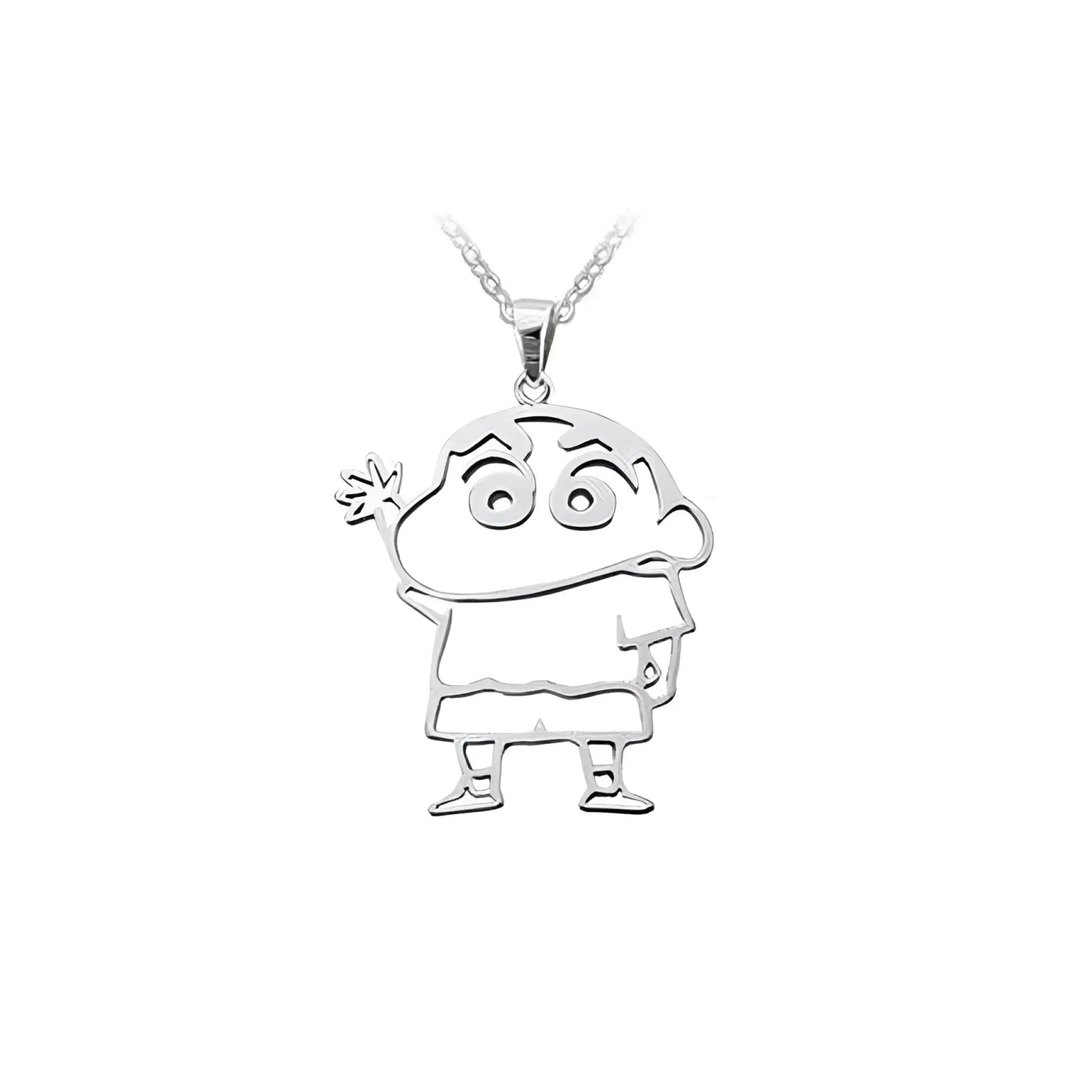 Baby Hand Drawing Necklace - SILVER - 7