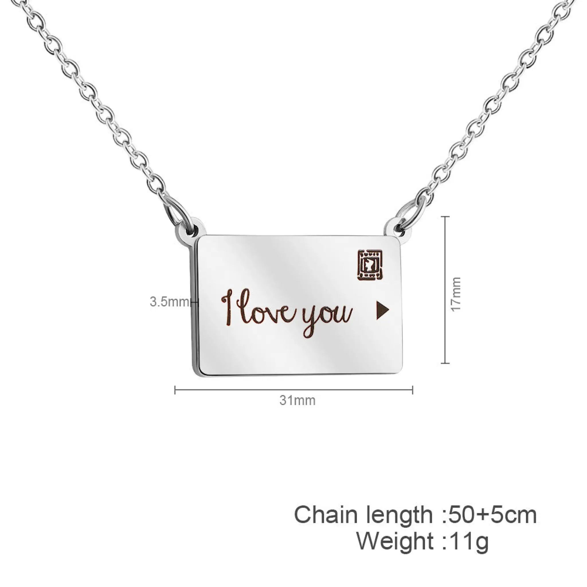 Creative Pull-out Photo Box Pendant Necklace - 7