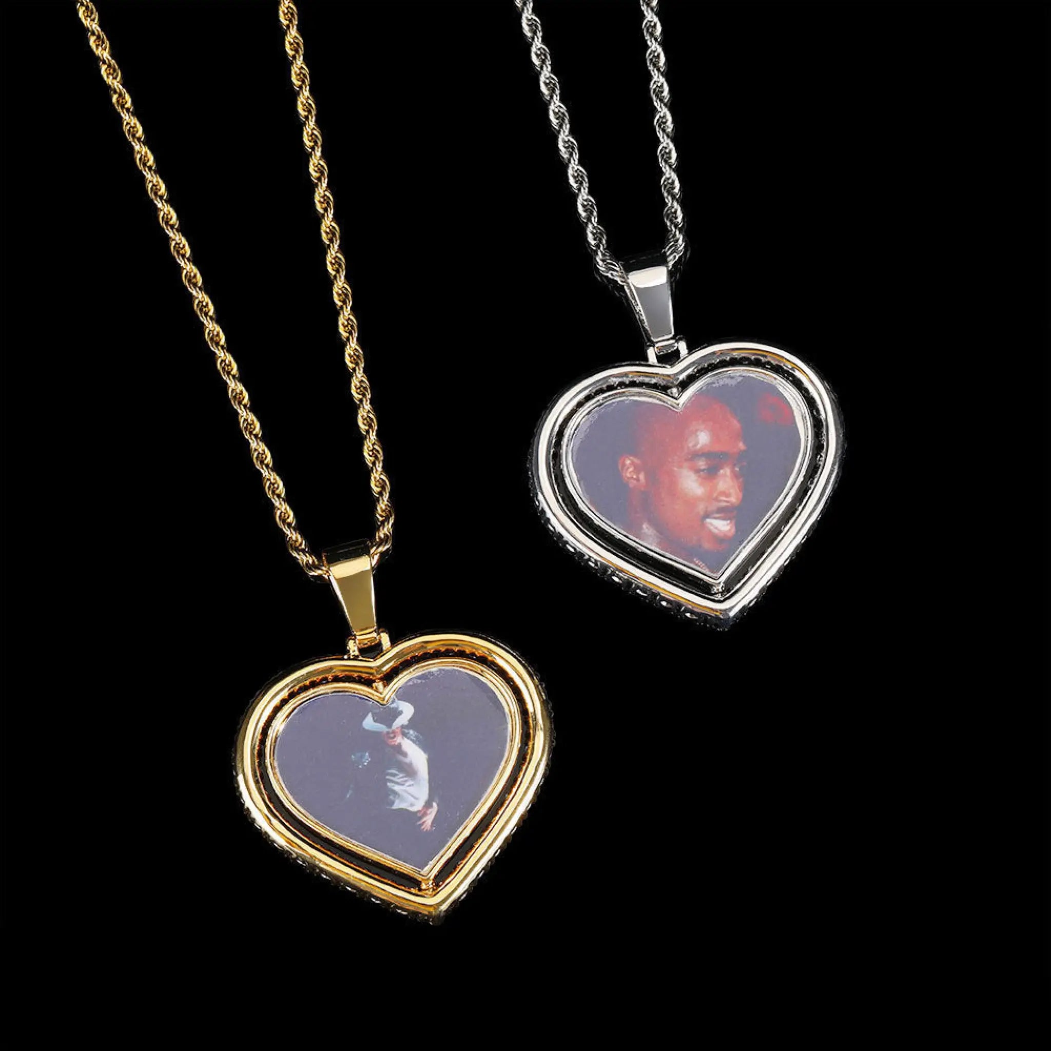 Rotating Double-sided Love Photo Pendant Necklace - 7