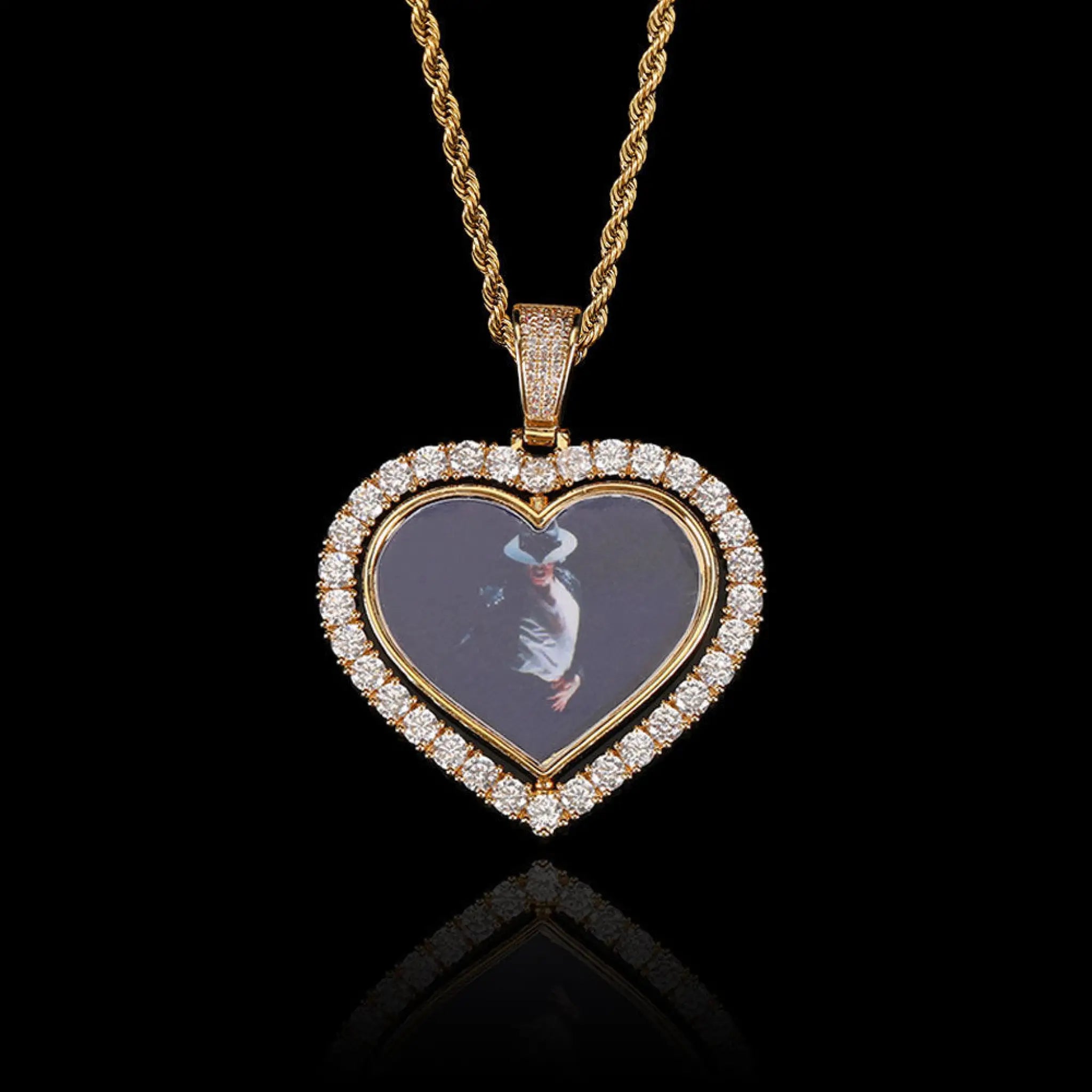 Rotating Double-sided Love Photo Pendant Necklace - A - 7