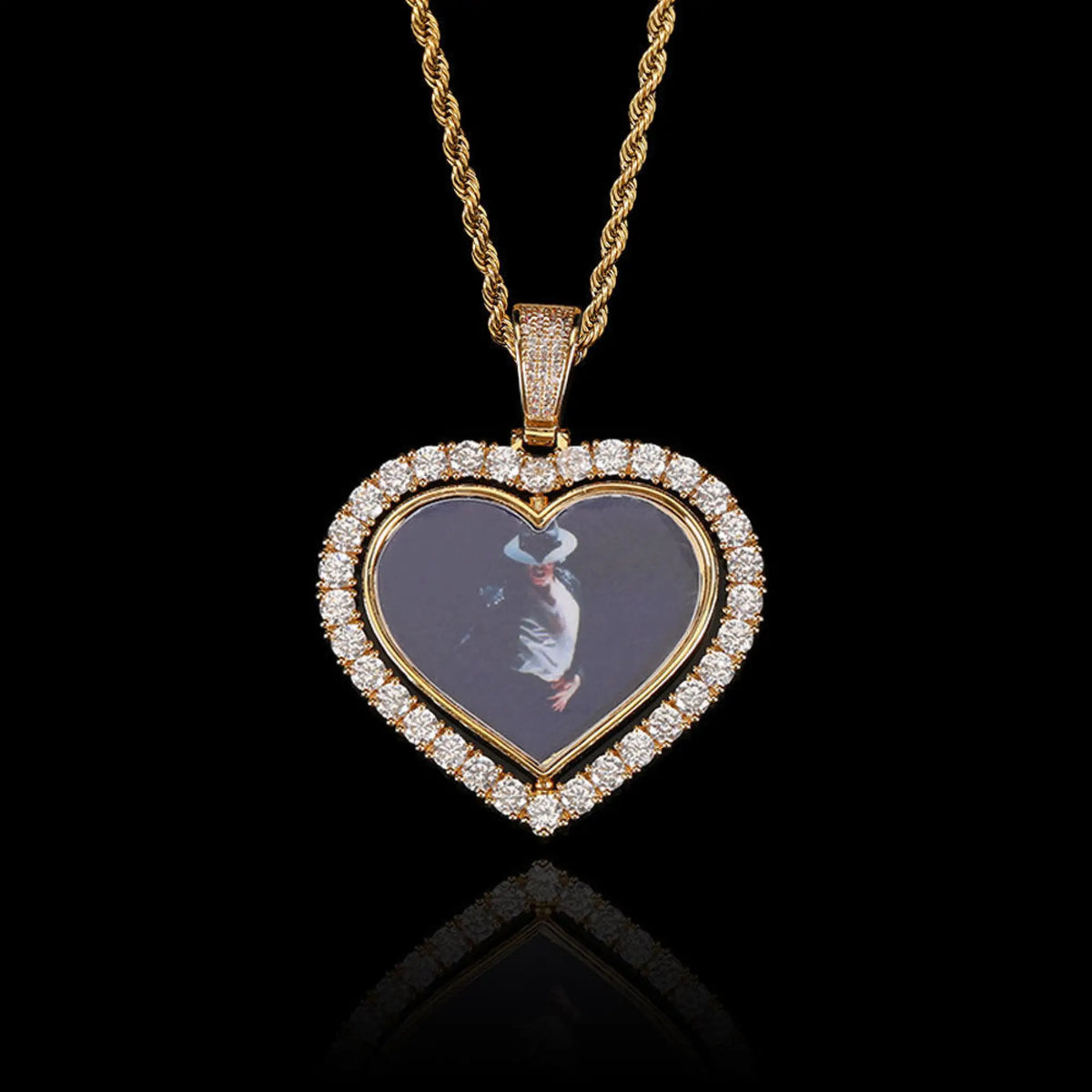 Rotating Double-sided Love Photo Pendant Necklace - A - 7