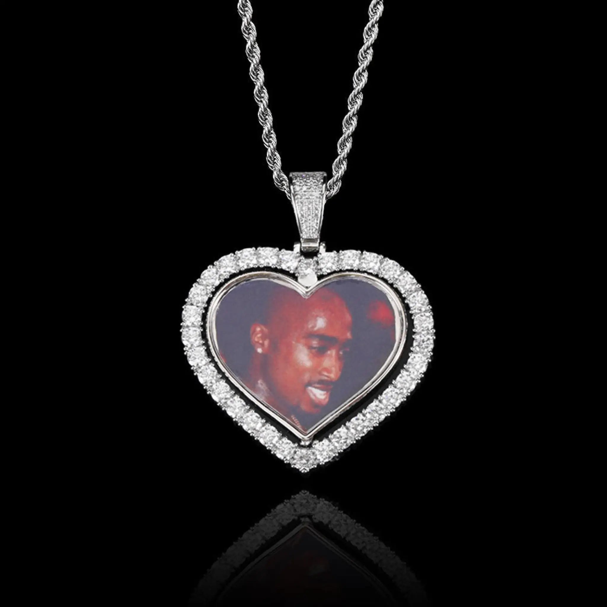 Rotating Double-sided Love Photo Pendant Necklace - B - 7