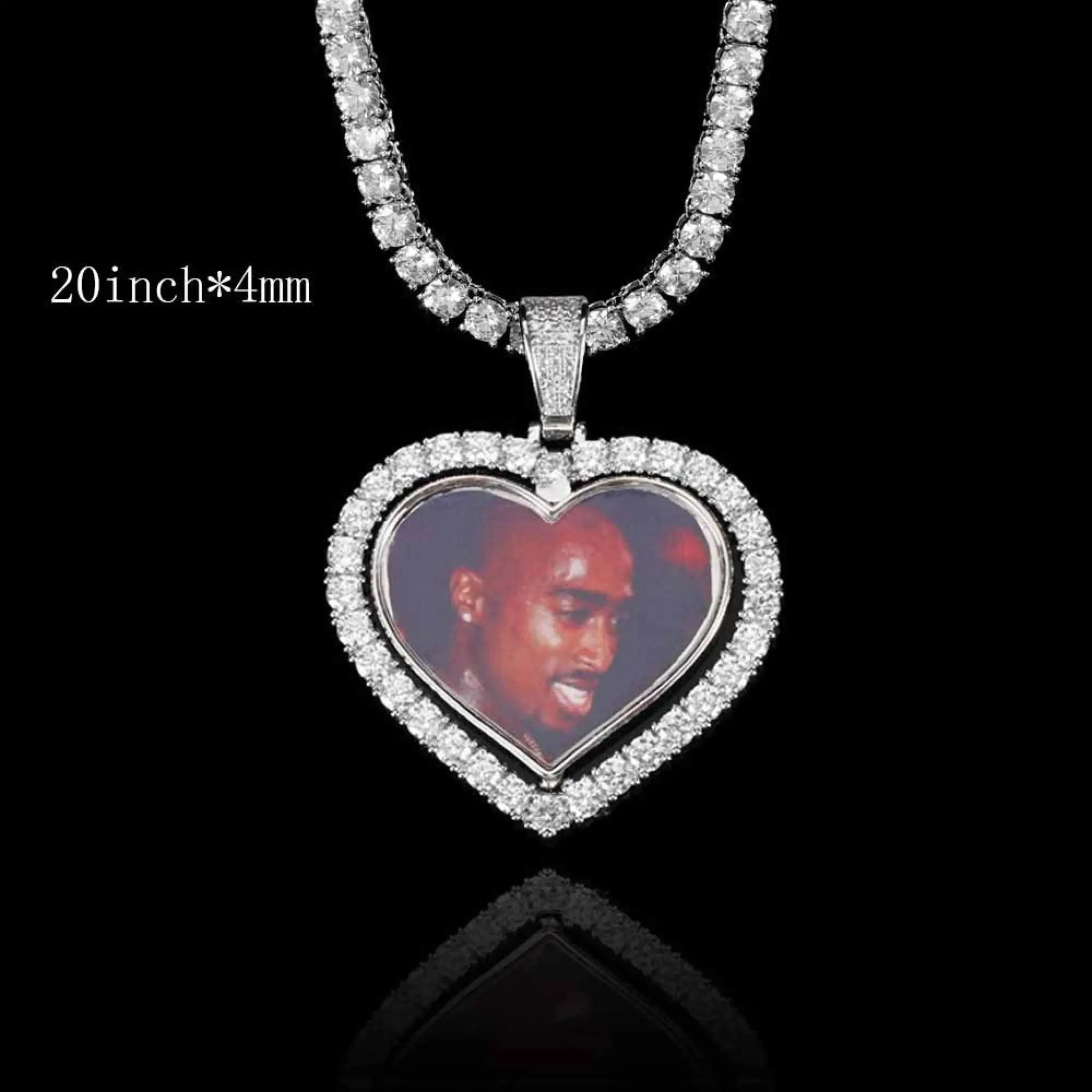 Rotating Double-sided Love Photo Pendant Necklace - H - 7