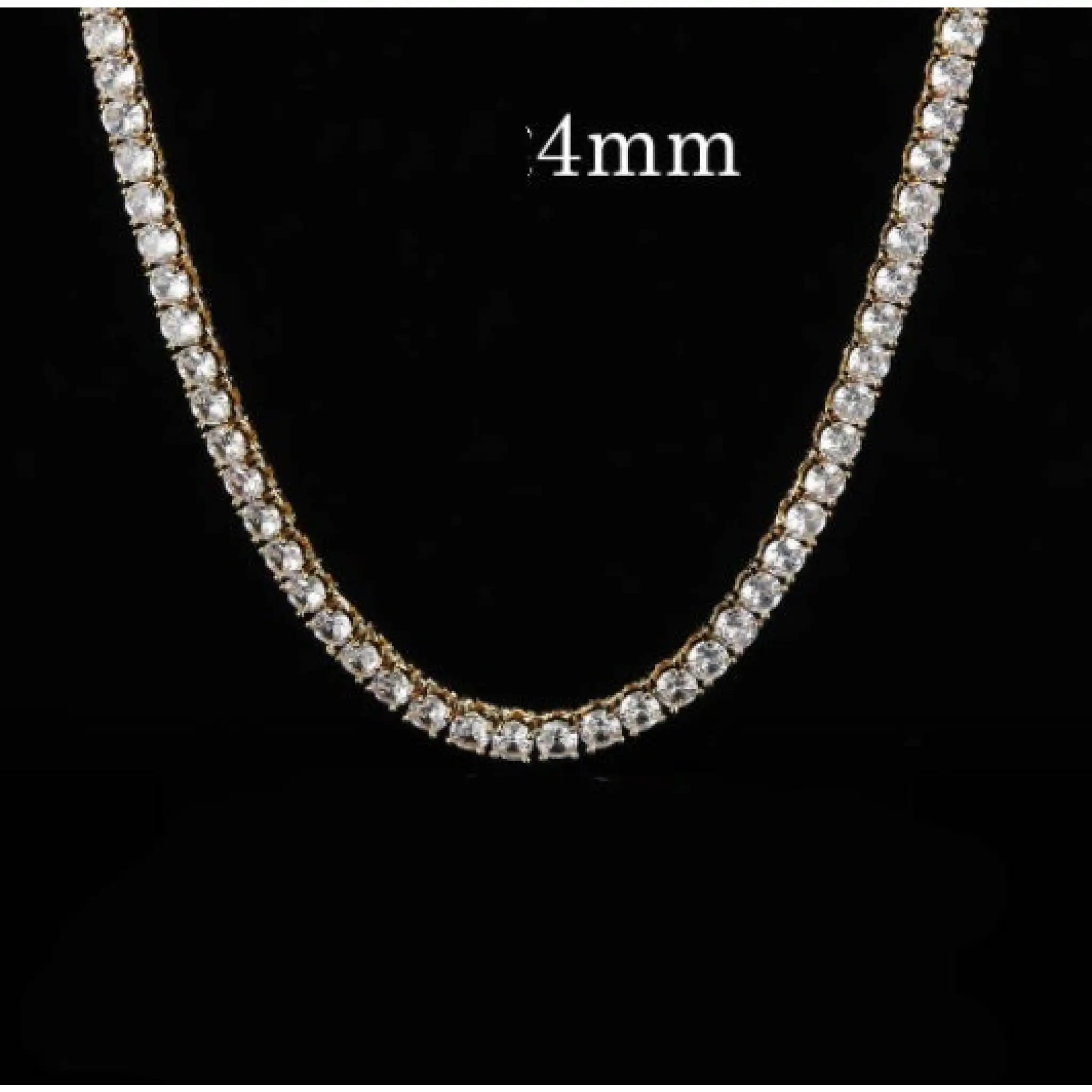 Round Photo Pendant Microset Zircon Men’s Necklace - Gold Large / Tennis chain / 18inchX 4mm - 7