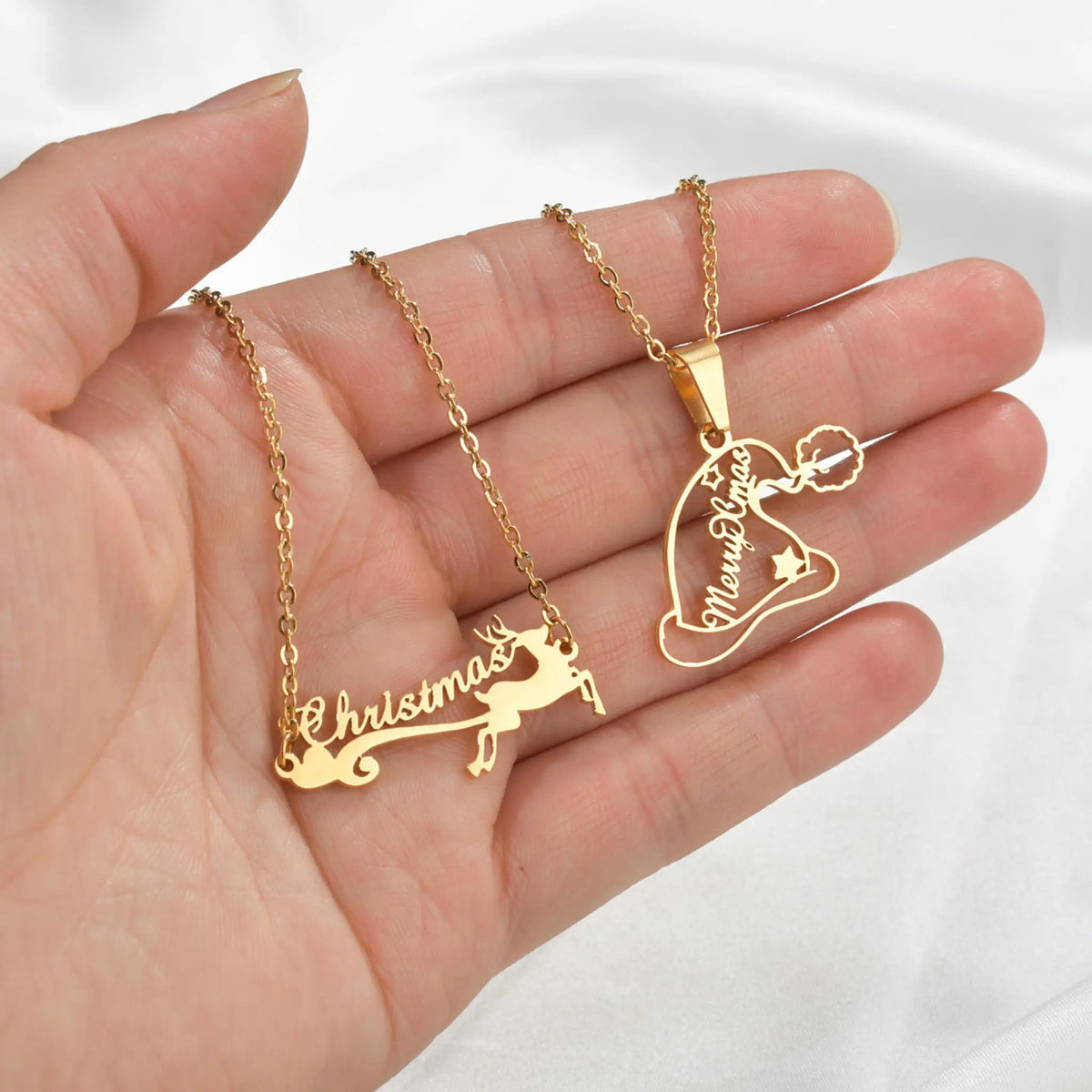 Rusty Steel Children’s Cartoon Hand-Drawn Graffiti Name Necklace - Gold / Hand painted necklace - 7
