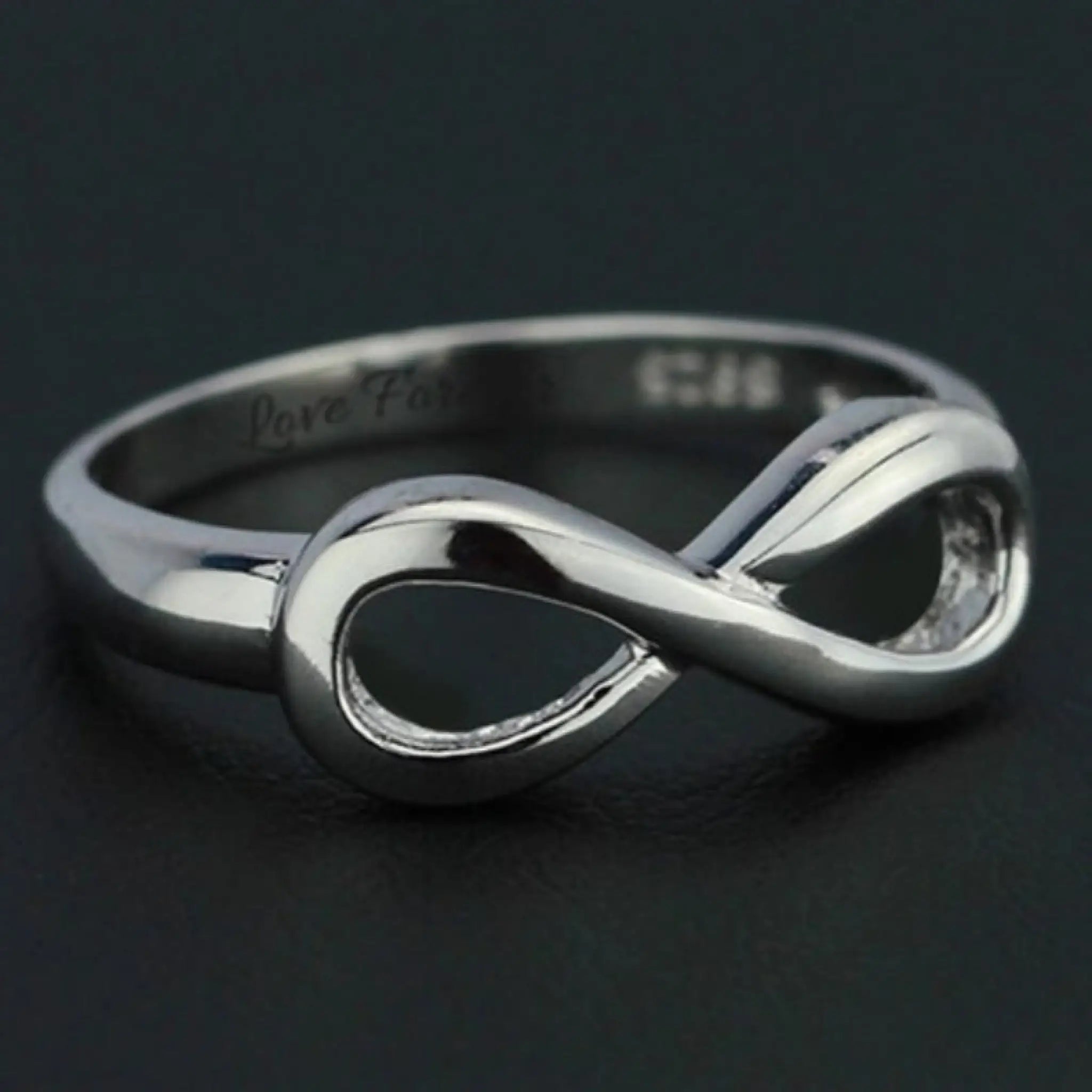 S925 Infinite Symbol Jewelry Personalized Name Carving Ring Ornament - 7