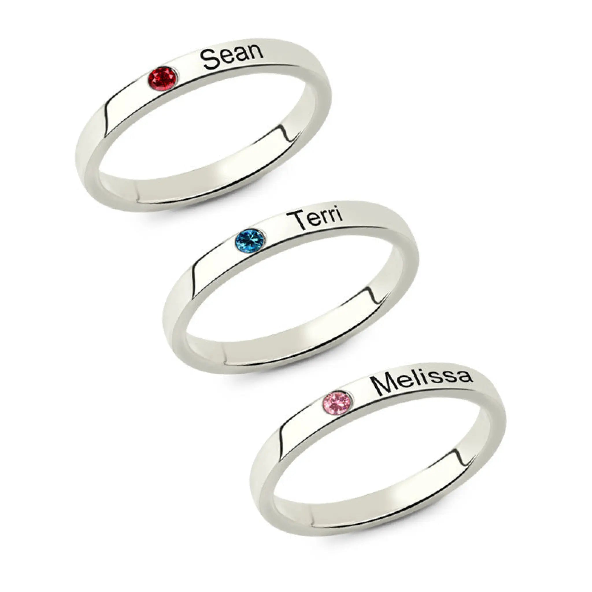 S925 ring lettering couple personalized name customization - 7
