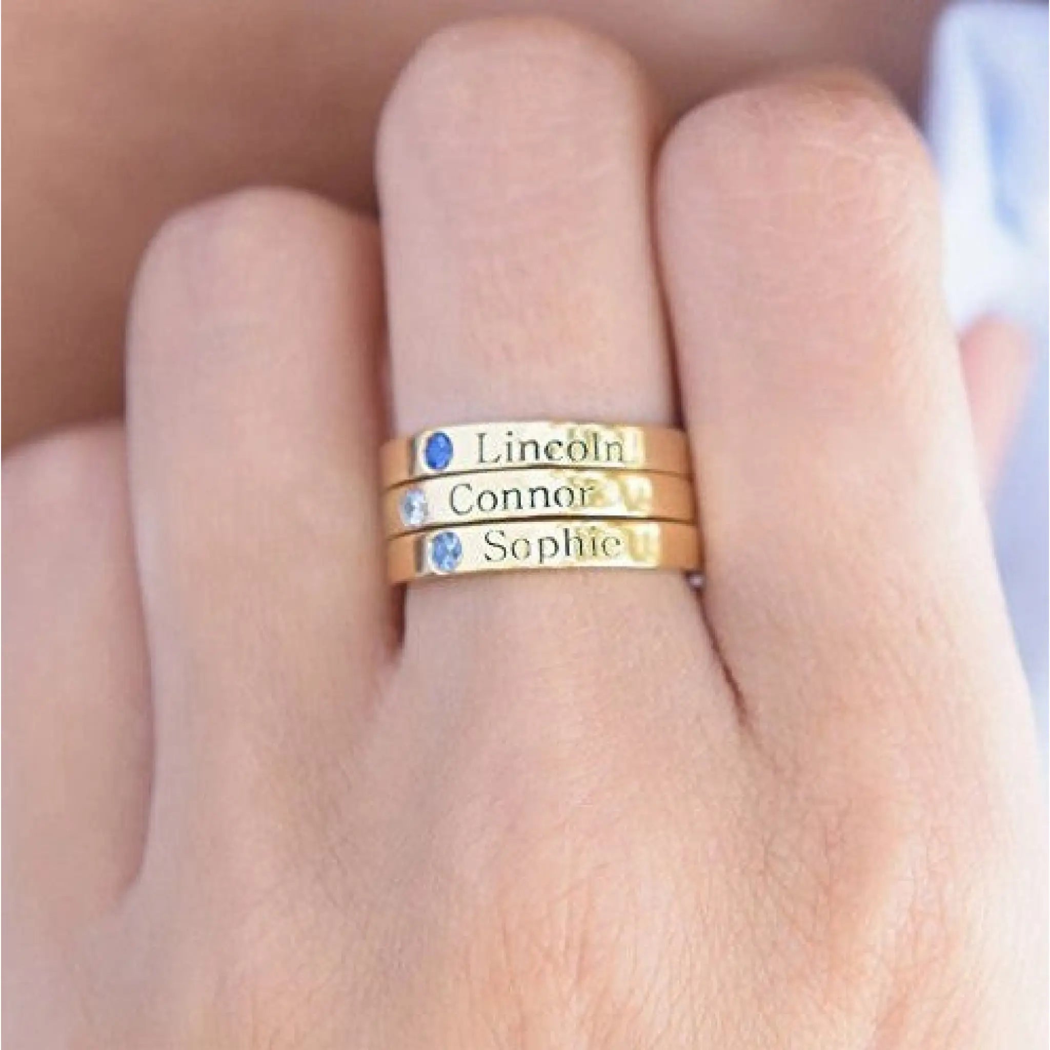 S925 ring lettering couple personalized name customization - 7
