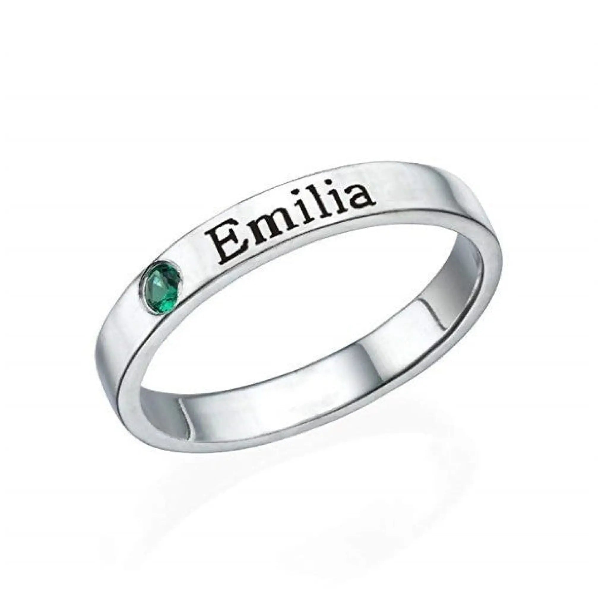 S925 ring lettering couple personalized name customization - Silver / 8 / May - 7