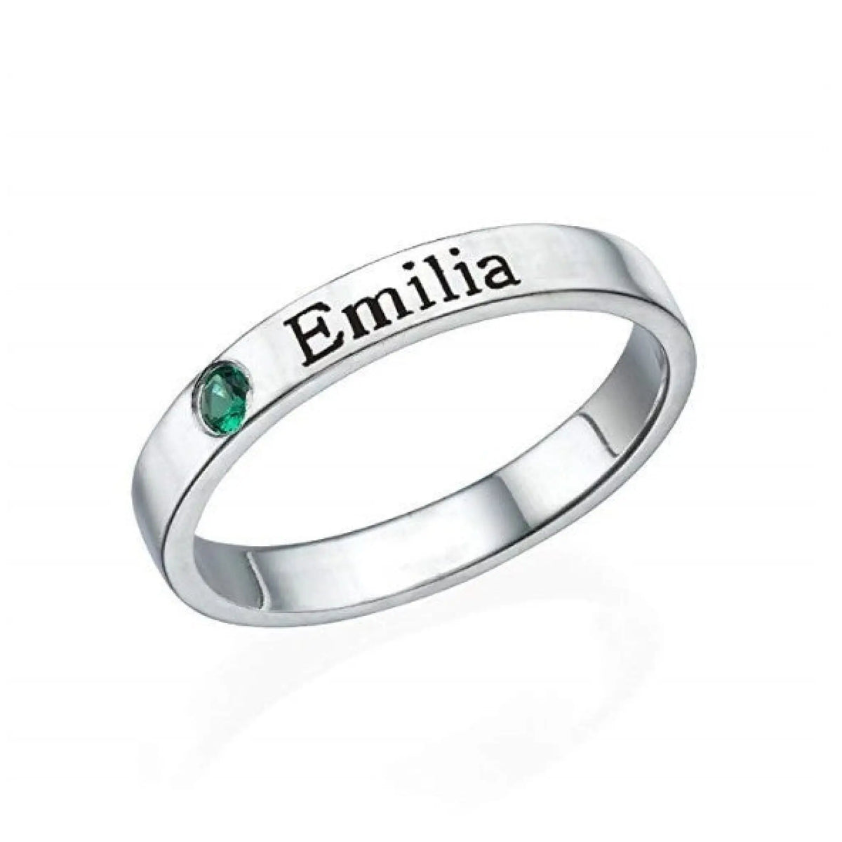 S925 ring lettering couple personalized name customization - Silver / 8 / May - 7