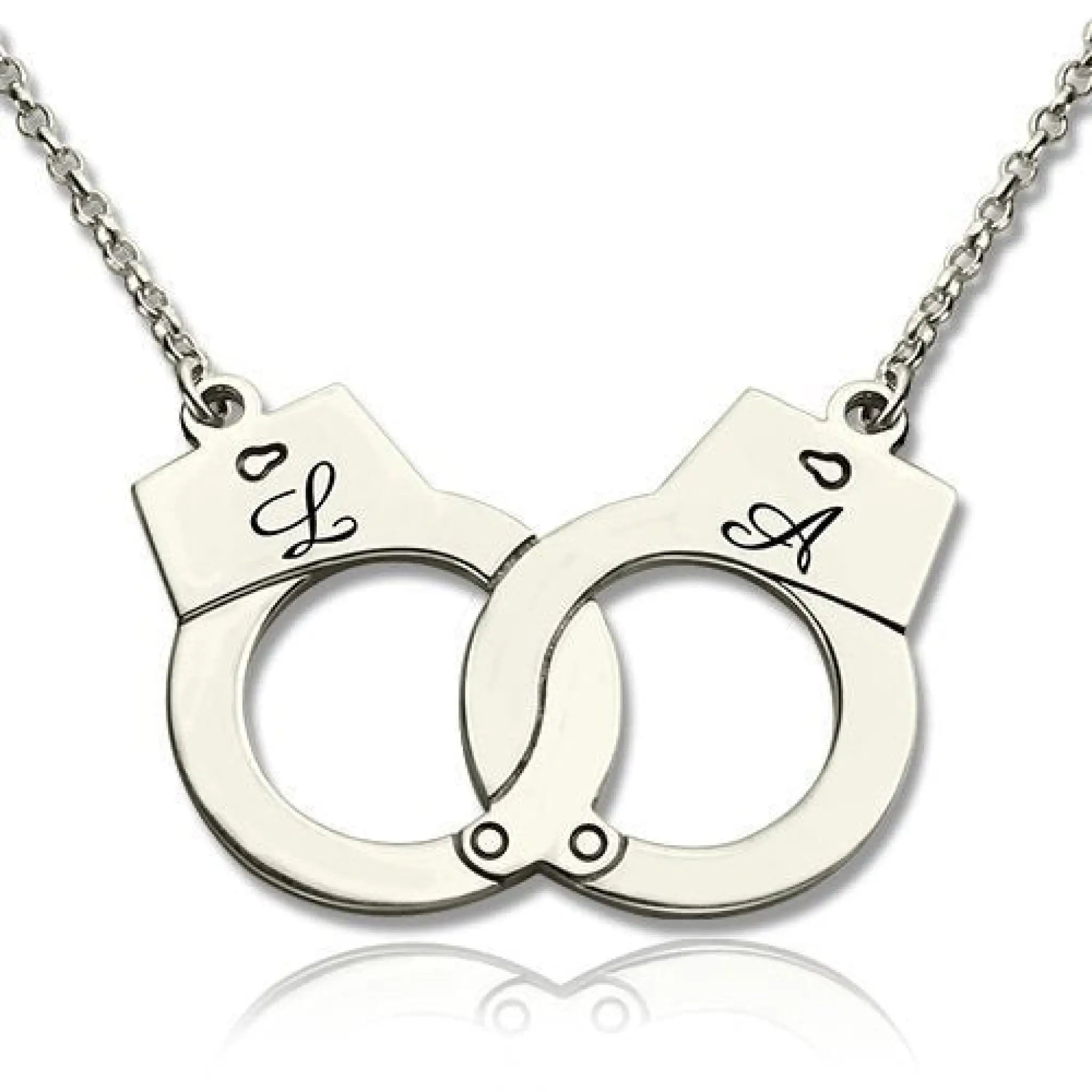S925 Silver Handcuffs Creative Jewelry Personalized Name Necklace - Silver - 7