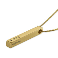 S925 Sterling Silver Couple Name Silver Bar Necklace - Name Bar Necklace