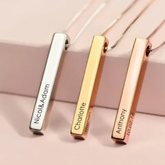 Silver Bar Name Personalized Custom Lettering Necklace - Name Bracelets