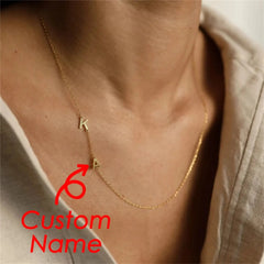 Silver Center Letter Necklace By Caitlyn Minimalist Sideways Initial Necklace Minimalist Name Necklace Perfect Gift