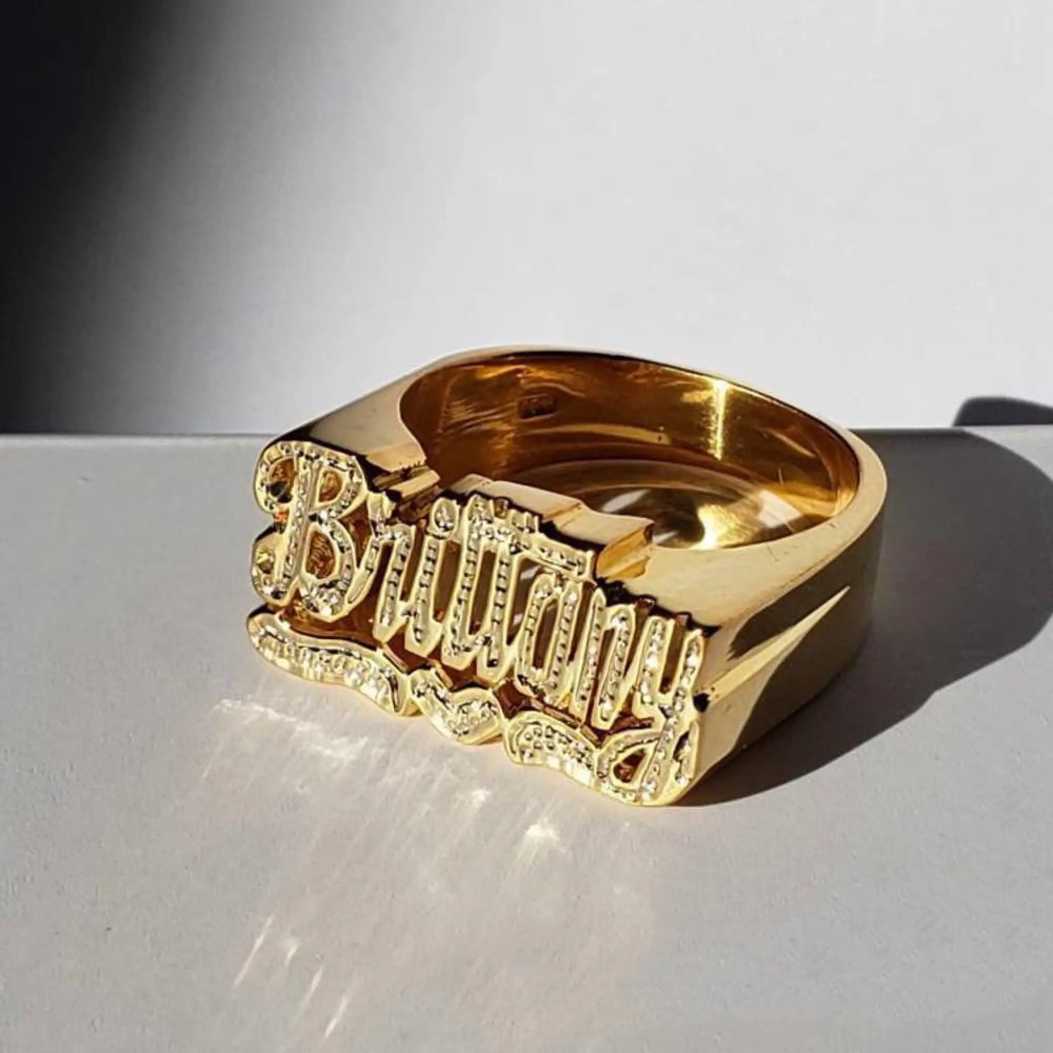 Name Personality Two-tone Ring - Yellow gold - 7
