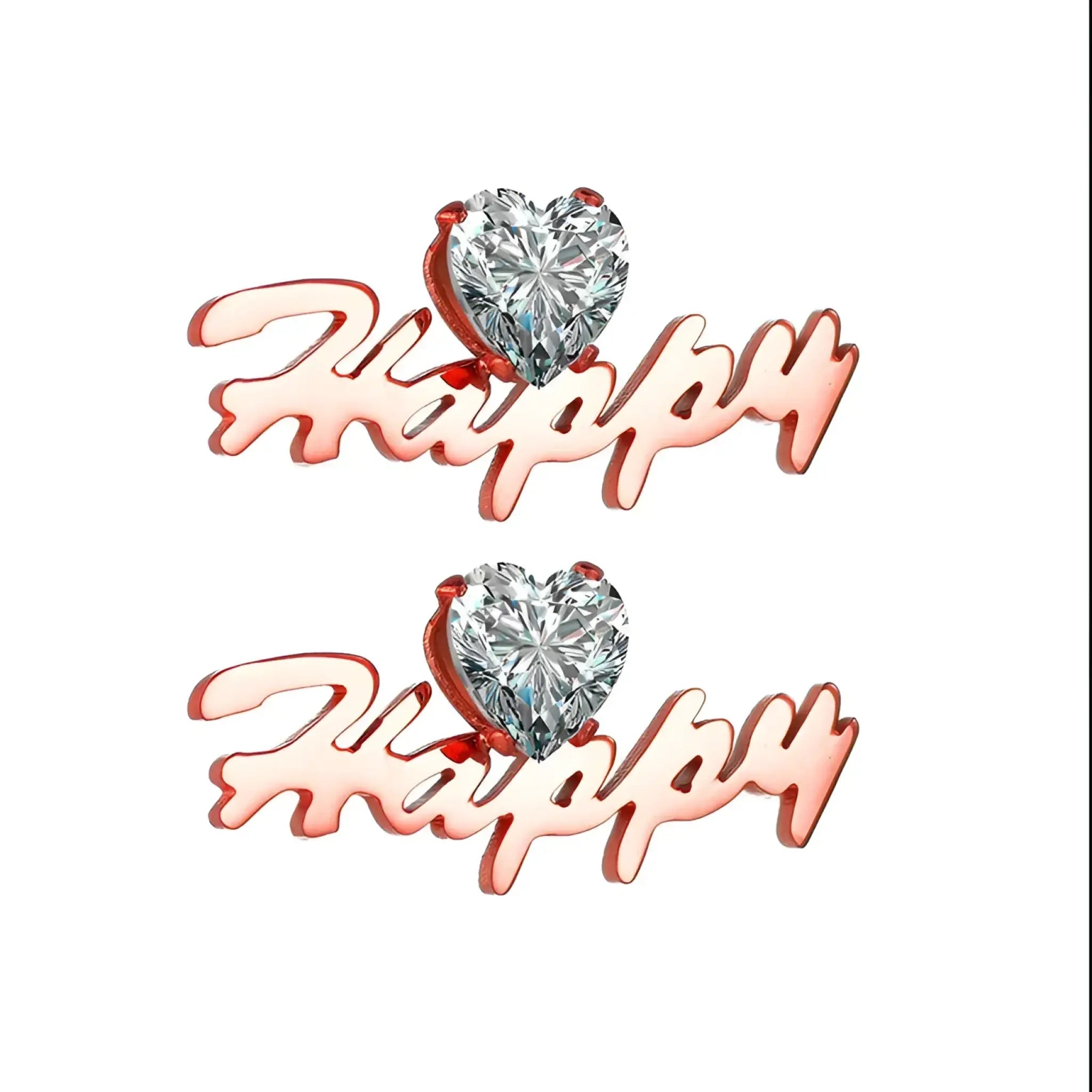 Simple And Fashionable English Name Letter Stud Earrings - Rose Gold - 7