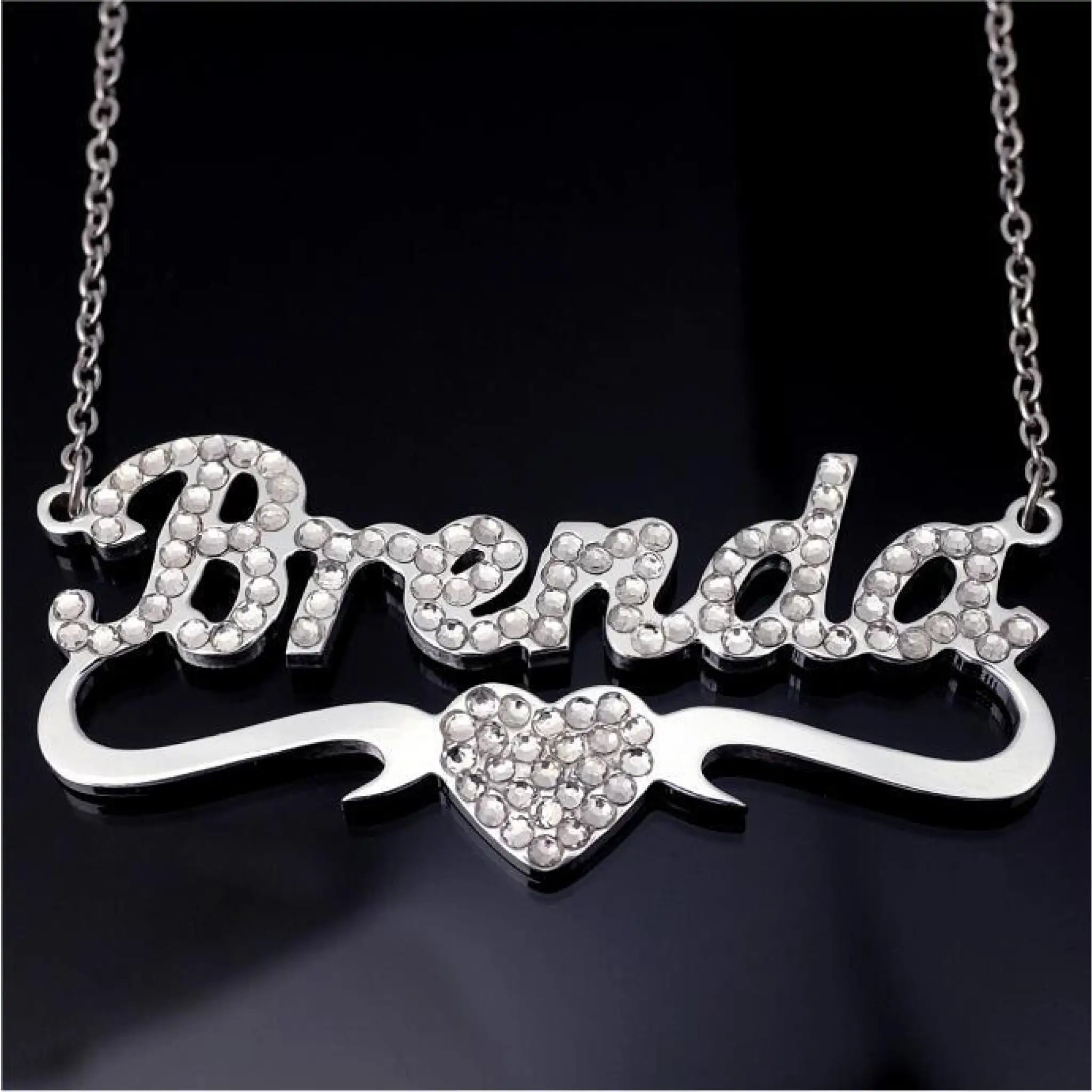 Source Manufacturer Ins Style European And American Fashion Full Diamond Name Letter Custom Necklace Diy Steel Titanium