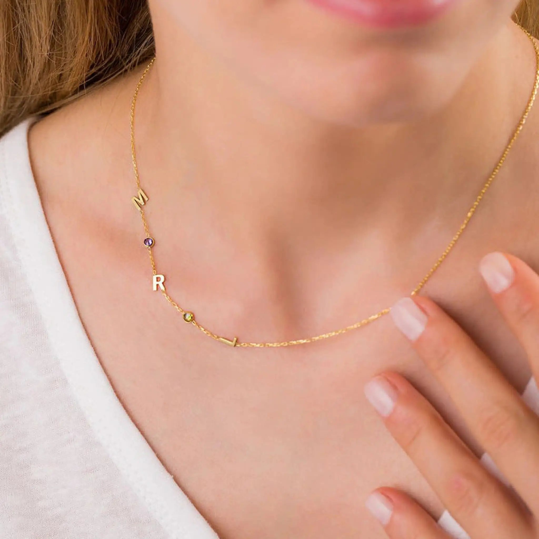 Stainless Steel 26 Alphabet Name Necklace - 7