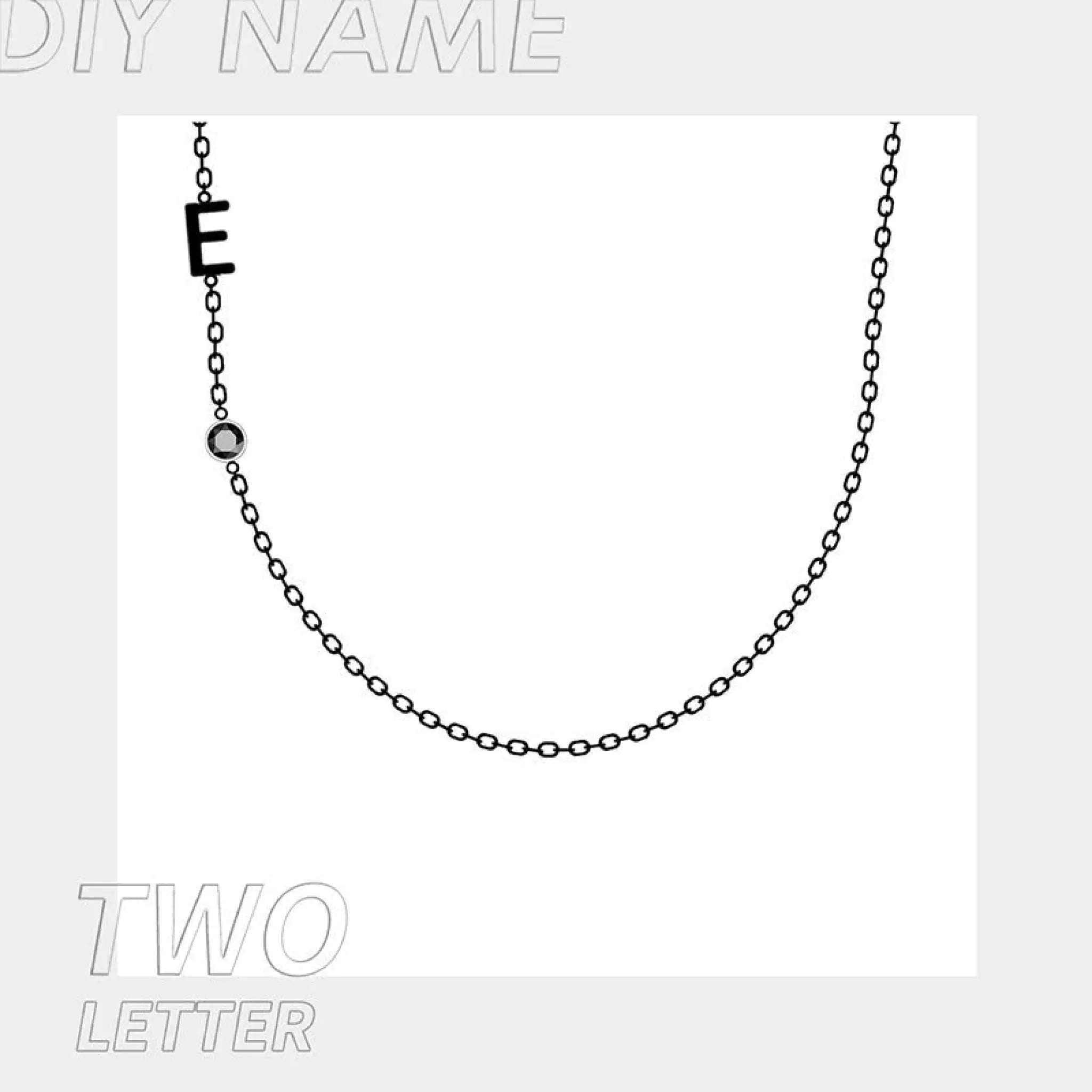Stainless Steel 26 English Letter Name Necklace - 2Letters / Gold - Necklace