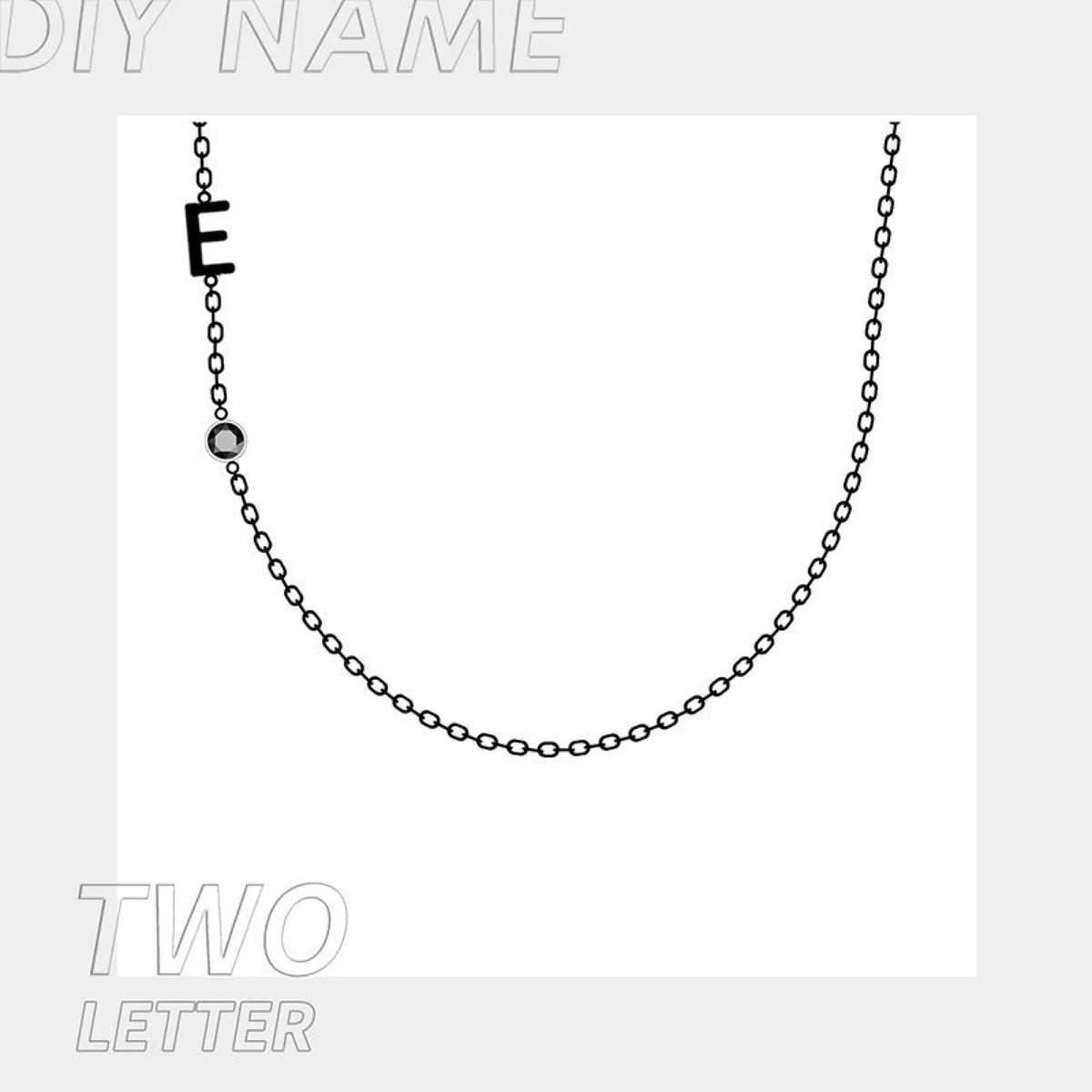 Stainless Steel 26 English Letter Name Necklace - 2Letters / Gold - Necklace