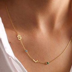 Stainless Steel 26 English Letter Name Necklace - Necklace