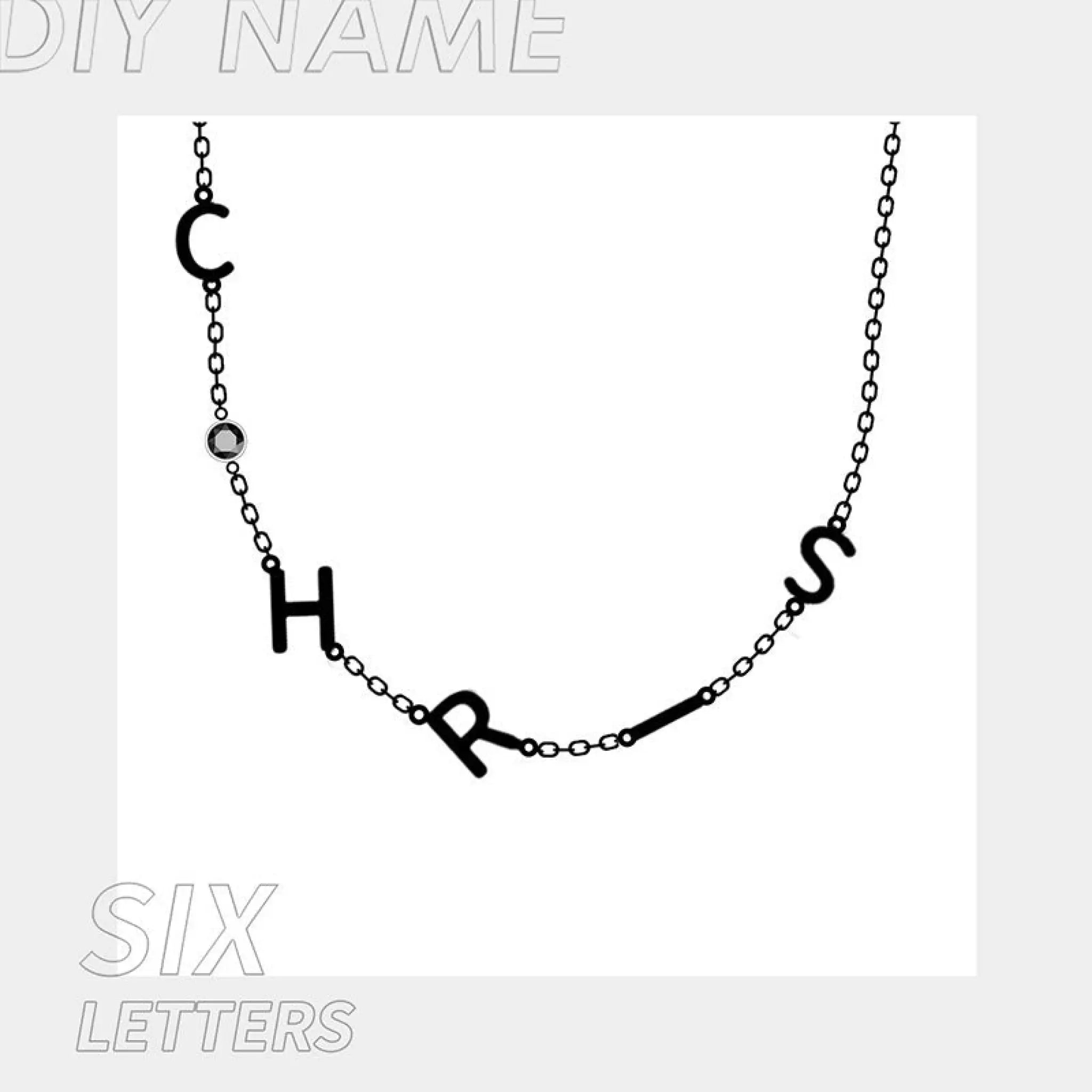 Stainless Steel 26 English Letter Name Necklace - 6Letters / Gold - Necklace