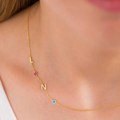 Stainless Steel 26 English Letter Name Necklace - Necklace