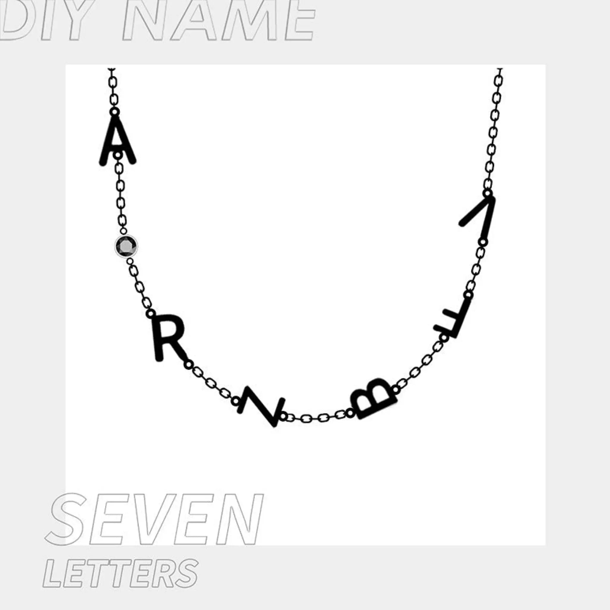 Stainless Steel 26 English Letter Name Necklace - 7Letters / Gold - Necklace