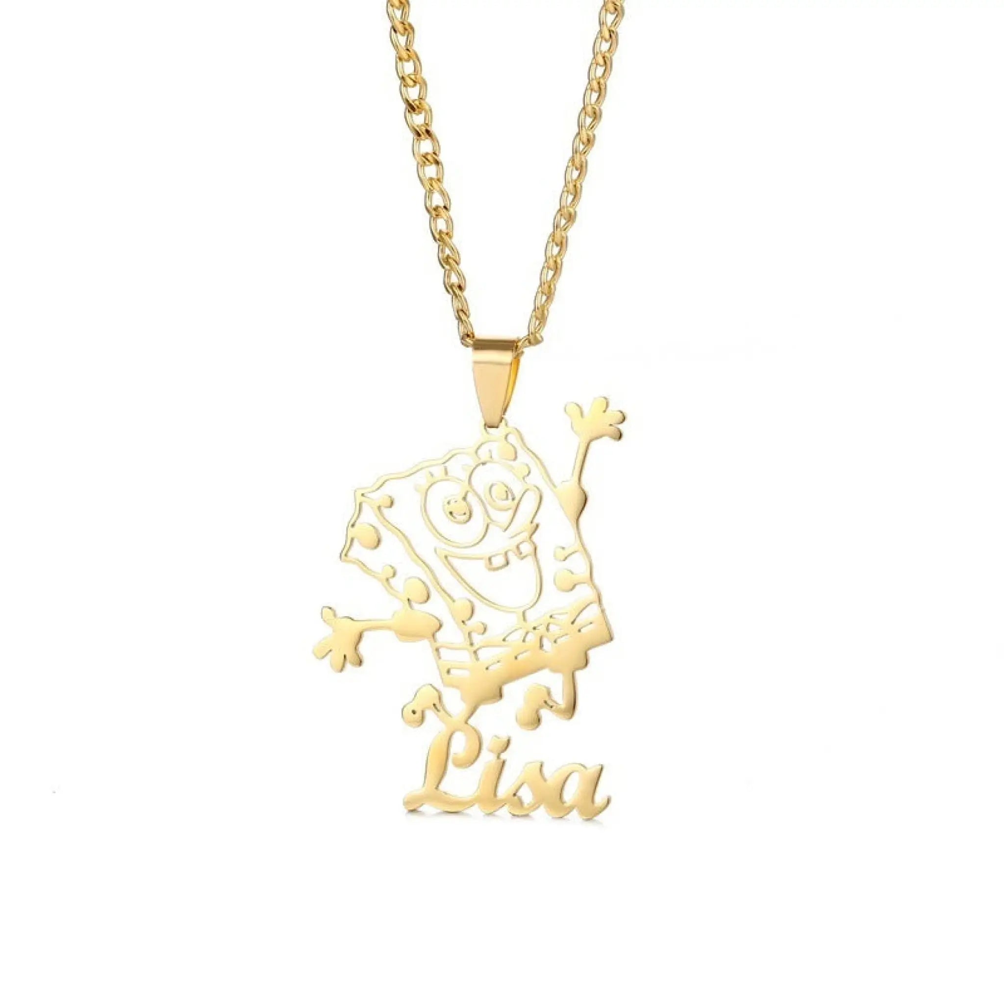 Stainless Steel Cartoon Character Name Necklace