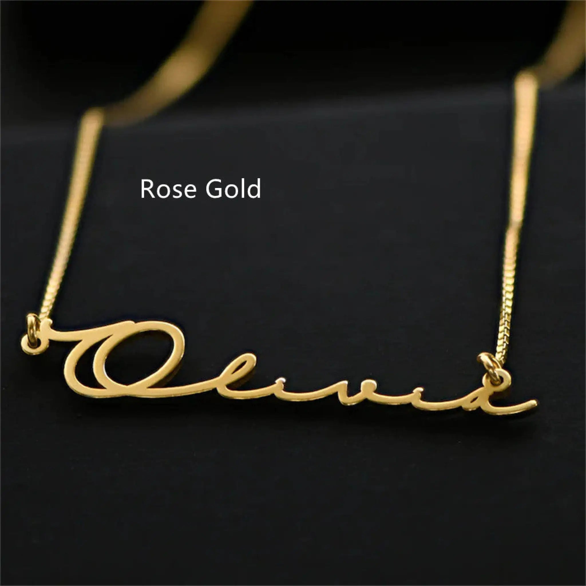 Stainless Steel Customized English Alphabet Necklace Name - Rose Gold / 35cm - Necklace