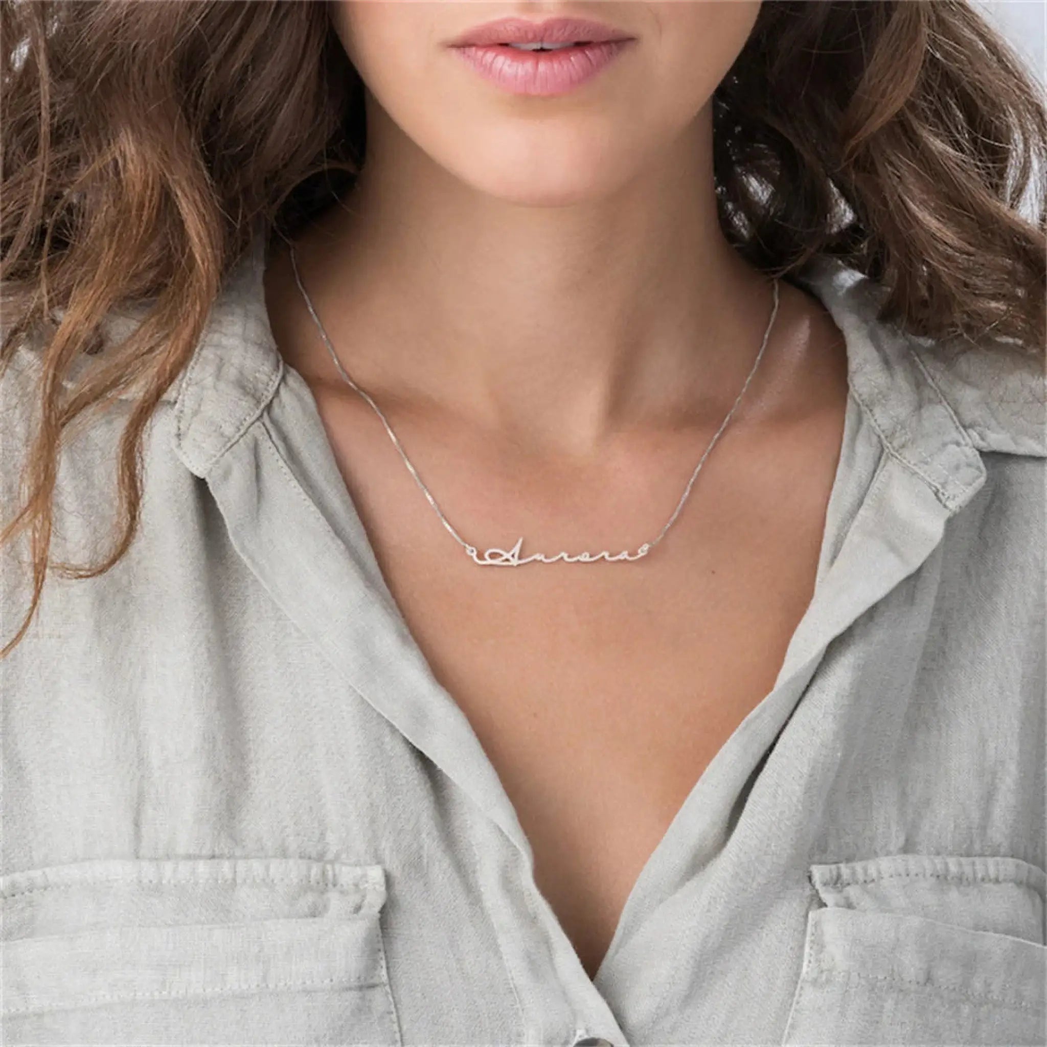 Stainless Steel Customized English Alphabet Necklace Name - Silver / 35cm - Necklace